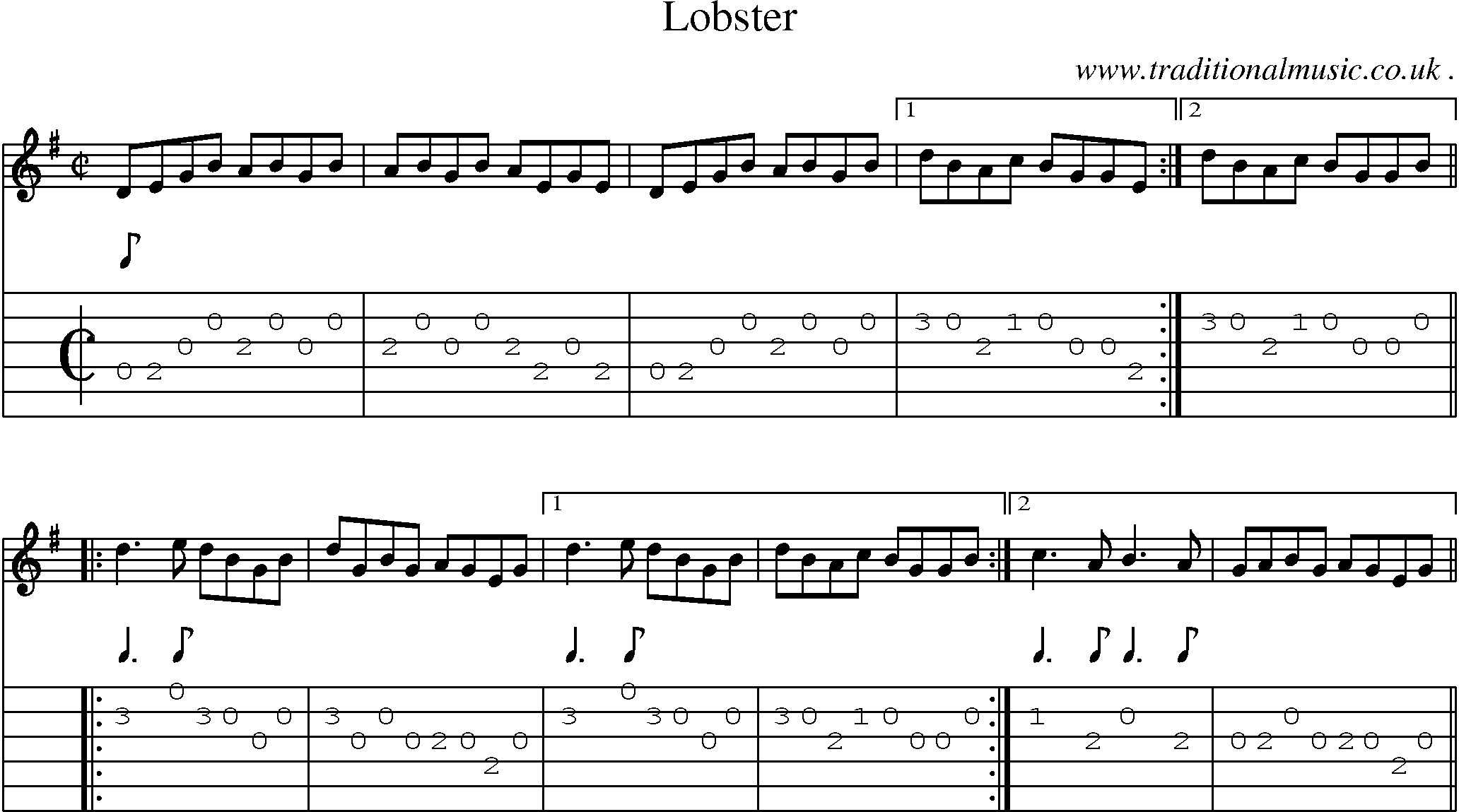 Sheet-Music and Guitar Tabs for Lobster
