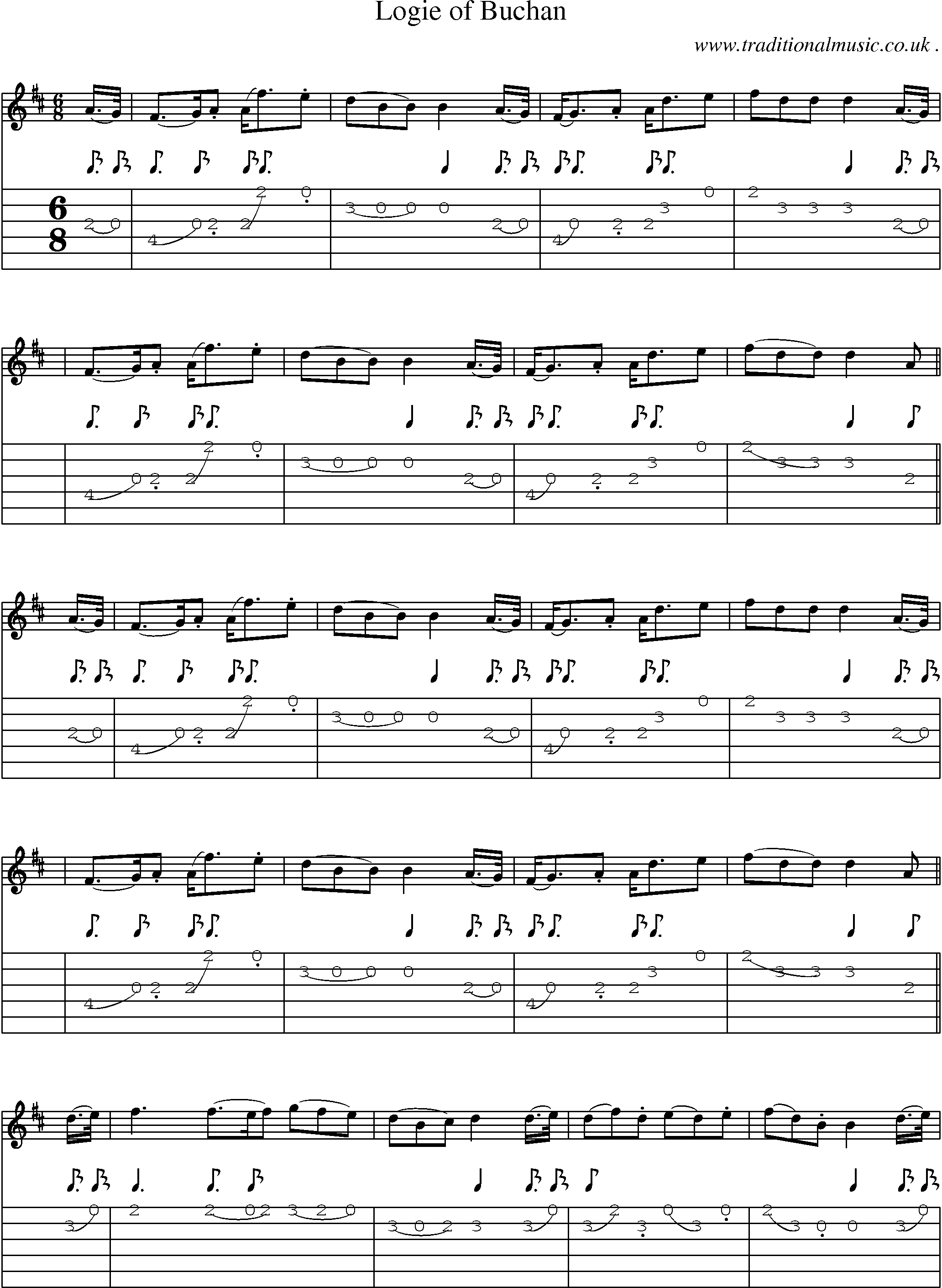 Sheet-Music and Guitar Tabs for Logie Of Buchan