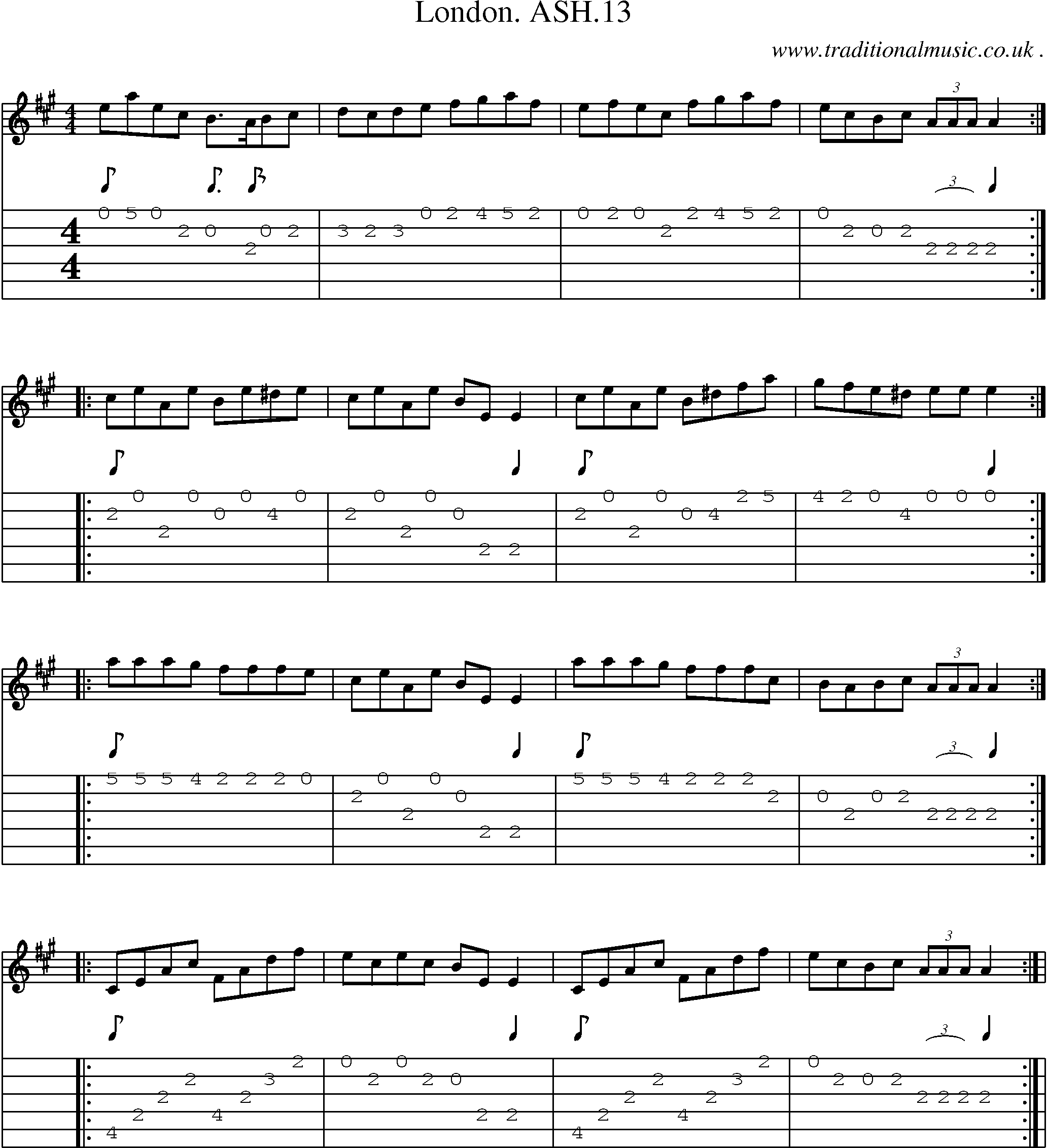 Sheet-Music and Guitar Tabs for London Ash13