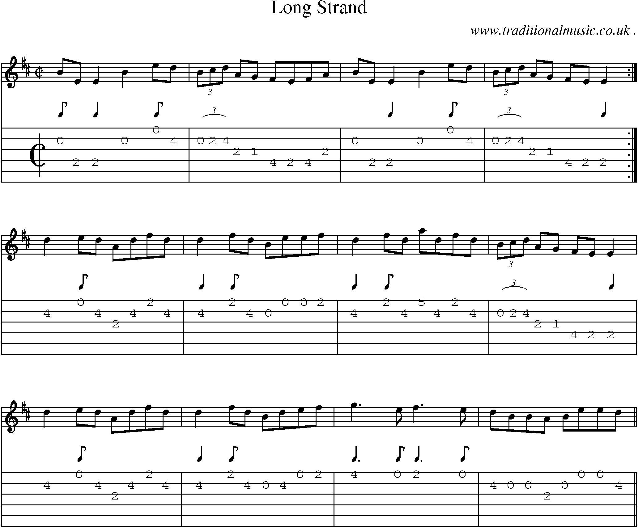 Sheet-Music and Guitar Tabs for Long Strand