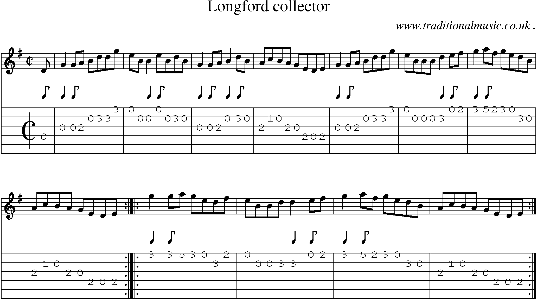 Sheet-Music and Guitar Tabs for Longford Collector