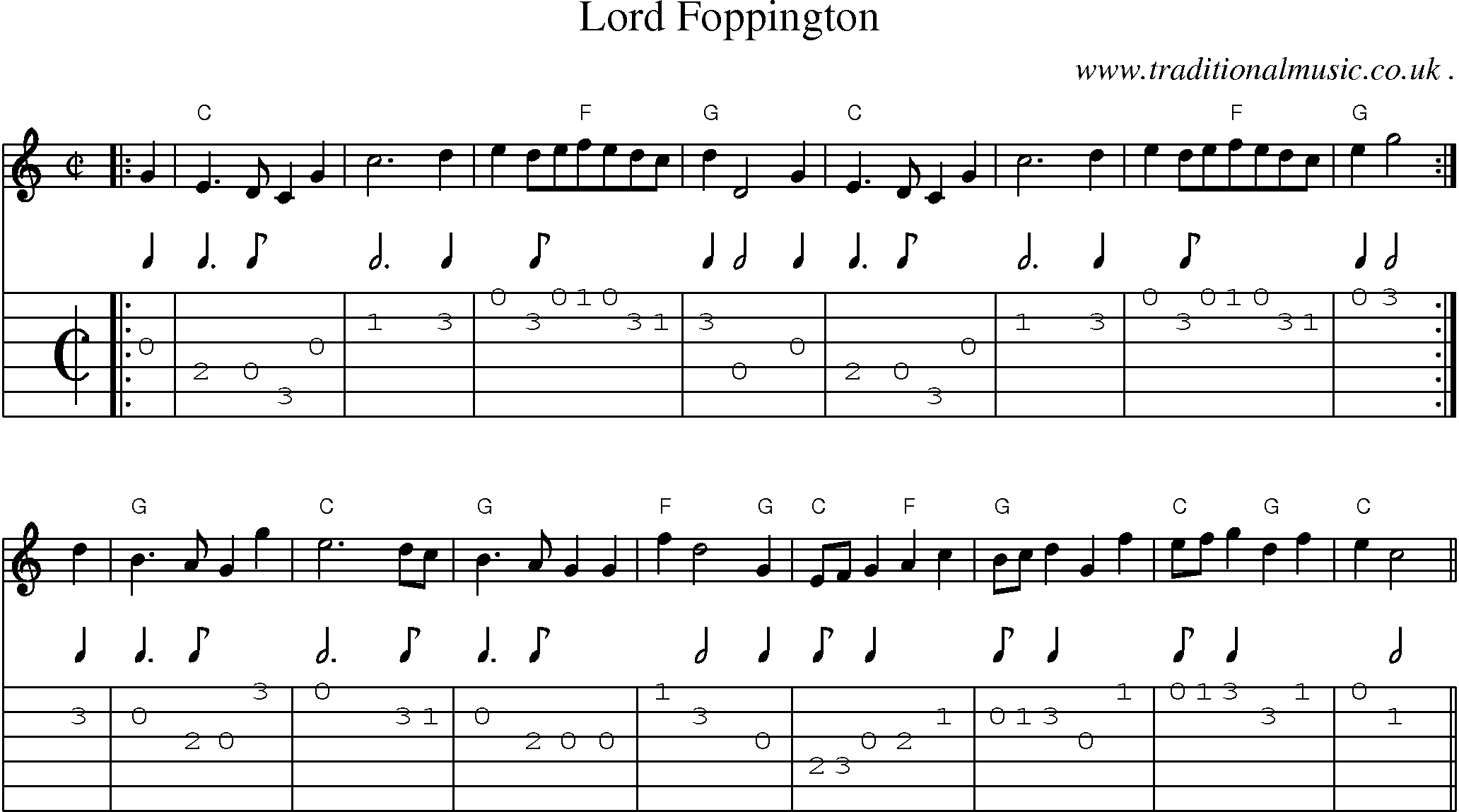 Sheet-Music and Guitar Tabs for Lord Foppington