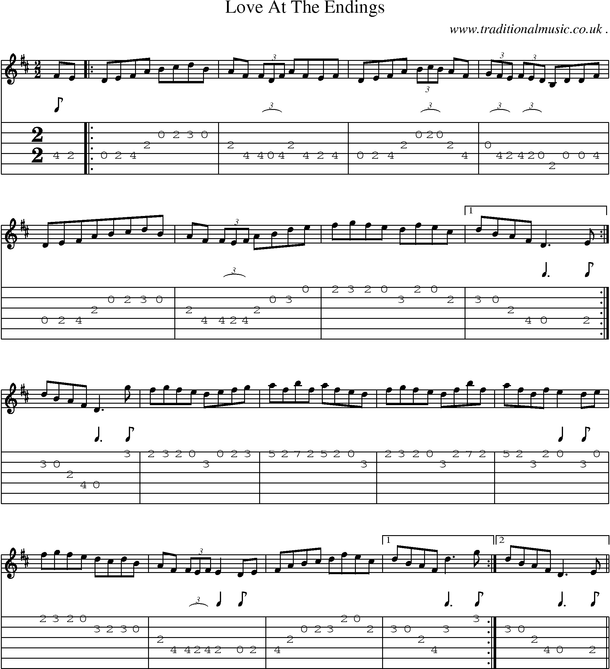Sheet-Music and Guitar Tabs for Love At The Endings