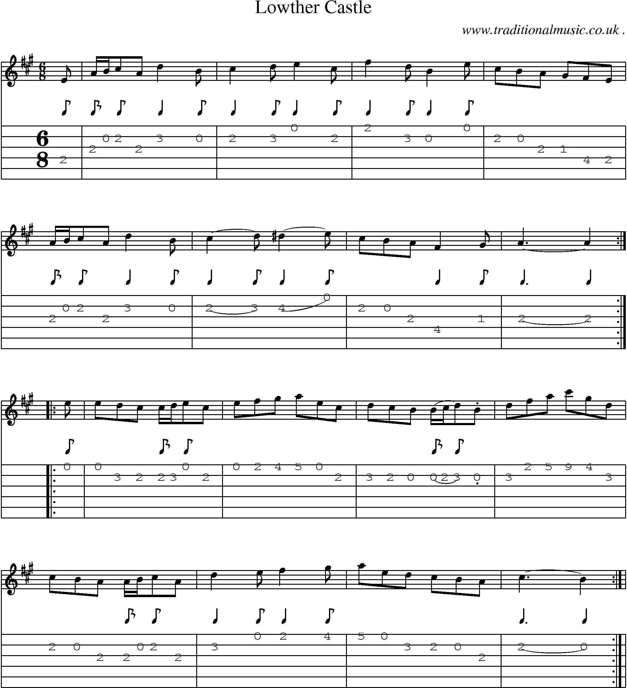 Sheet-Music and Guitar Tabs for Lowther Castle