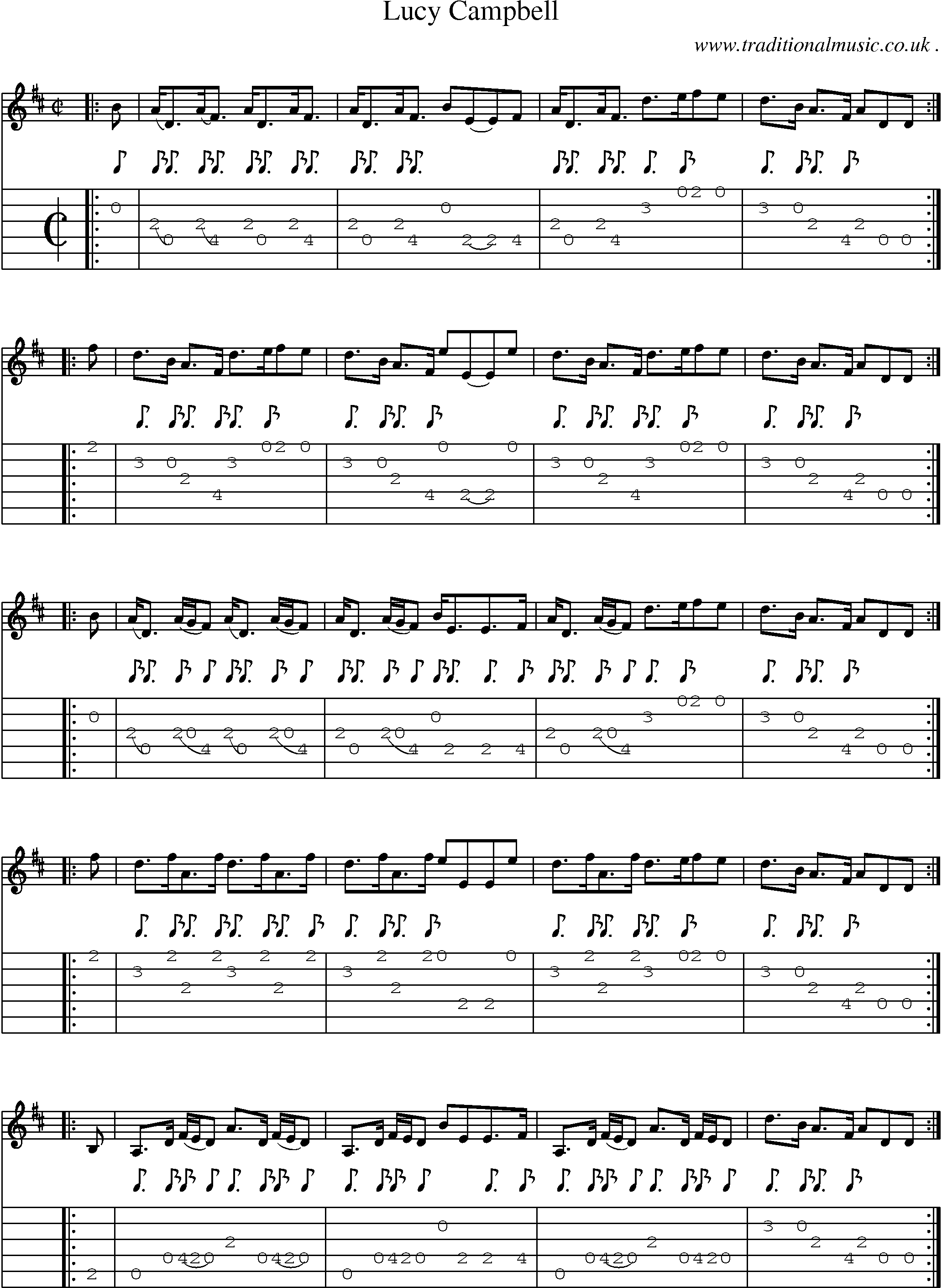 Sheet-Music and Guitar Tabs for Lucy Campbell