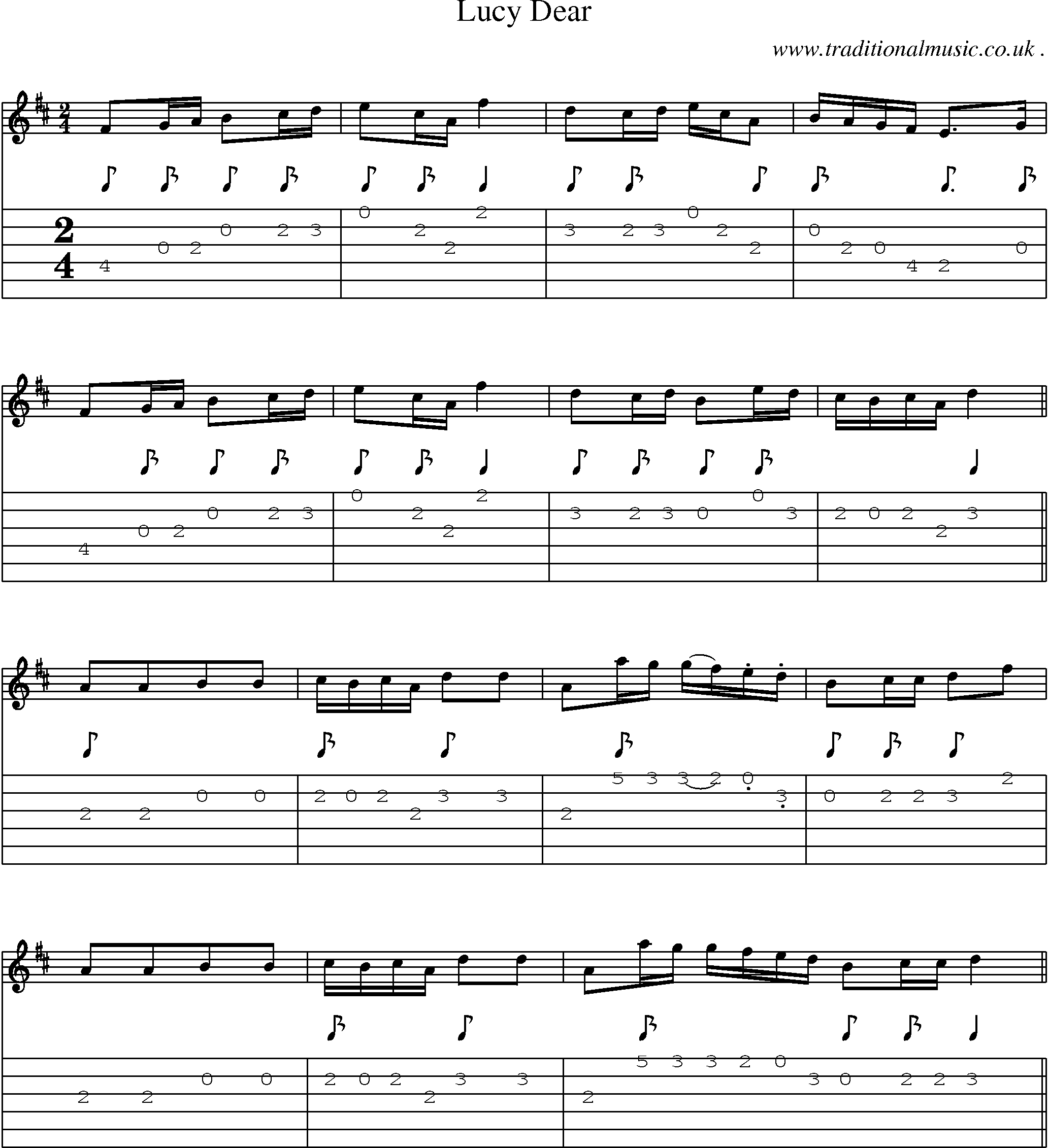 Sheet-Music and Guitar Tabs for Lucy Dear