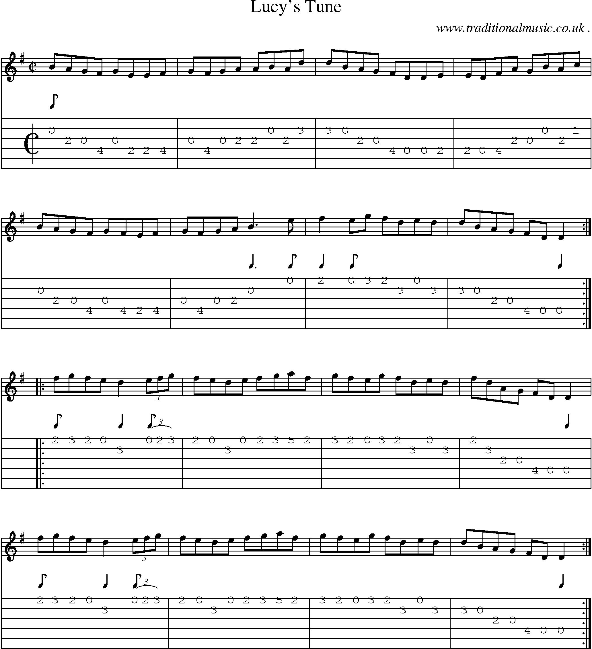 Sheet-Music and Guitar Tabs for Lucys Tune