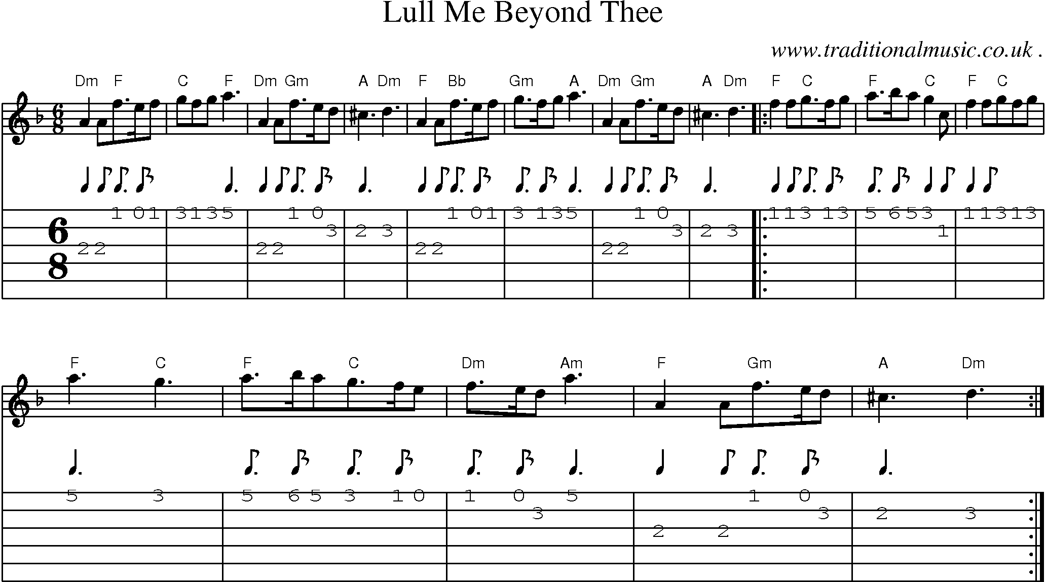 Sheet-Music and Guitar Tabs for Lull Me Beyond Thee