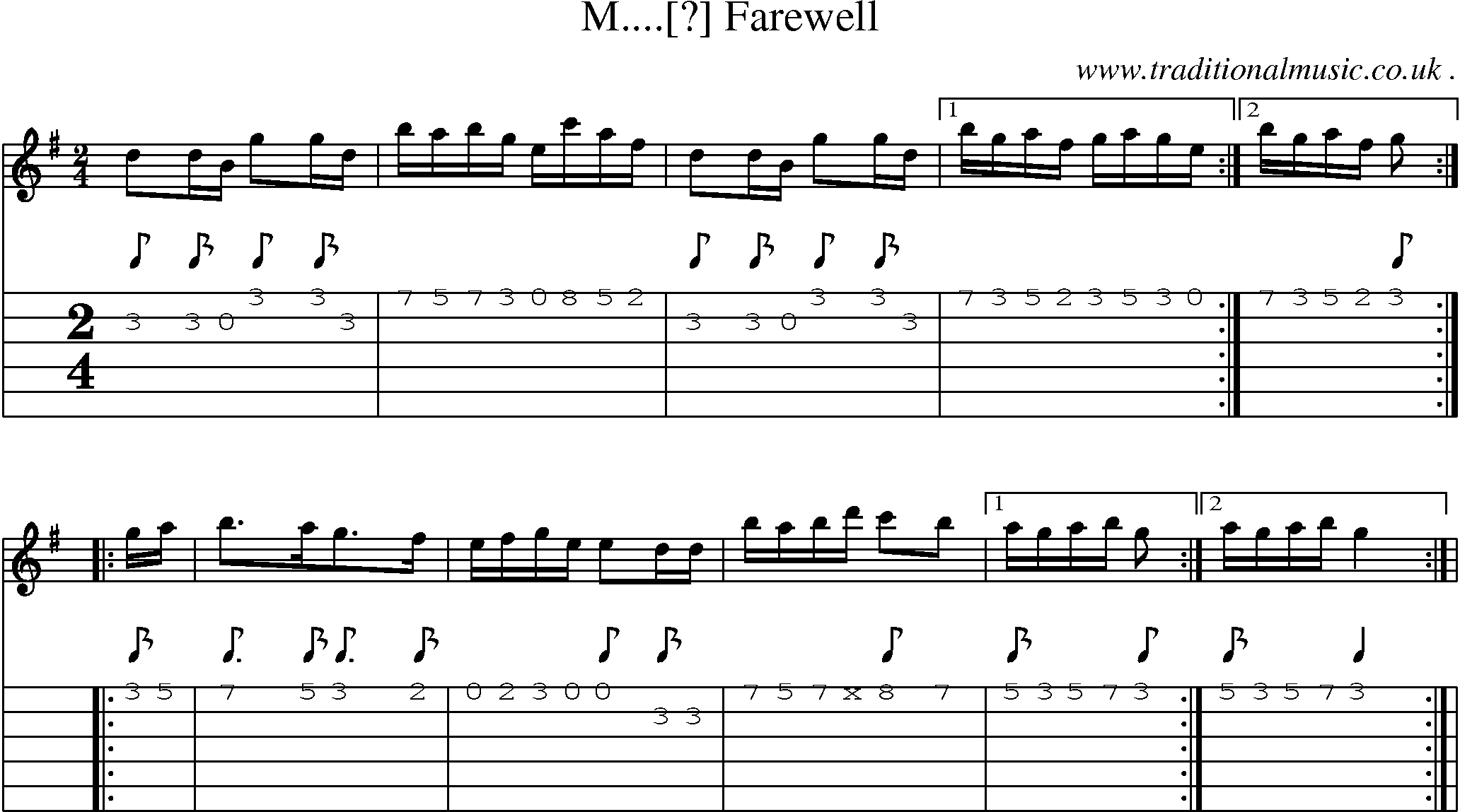 Sheet-Music and Guitar Tabs for M Farewell