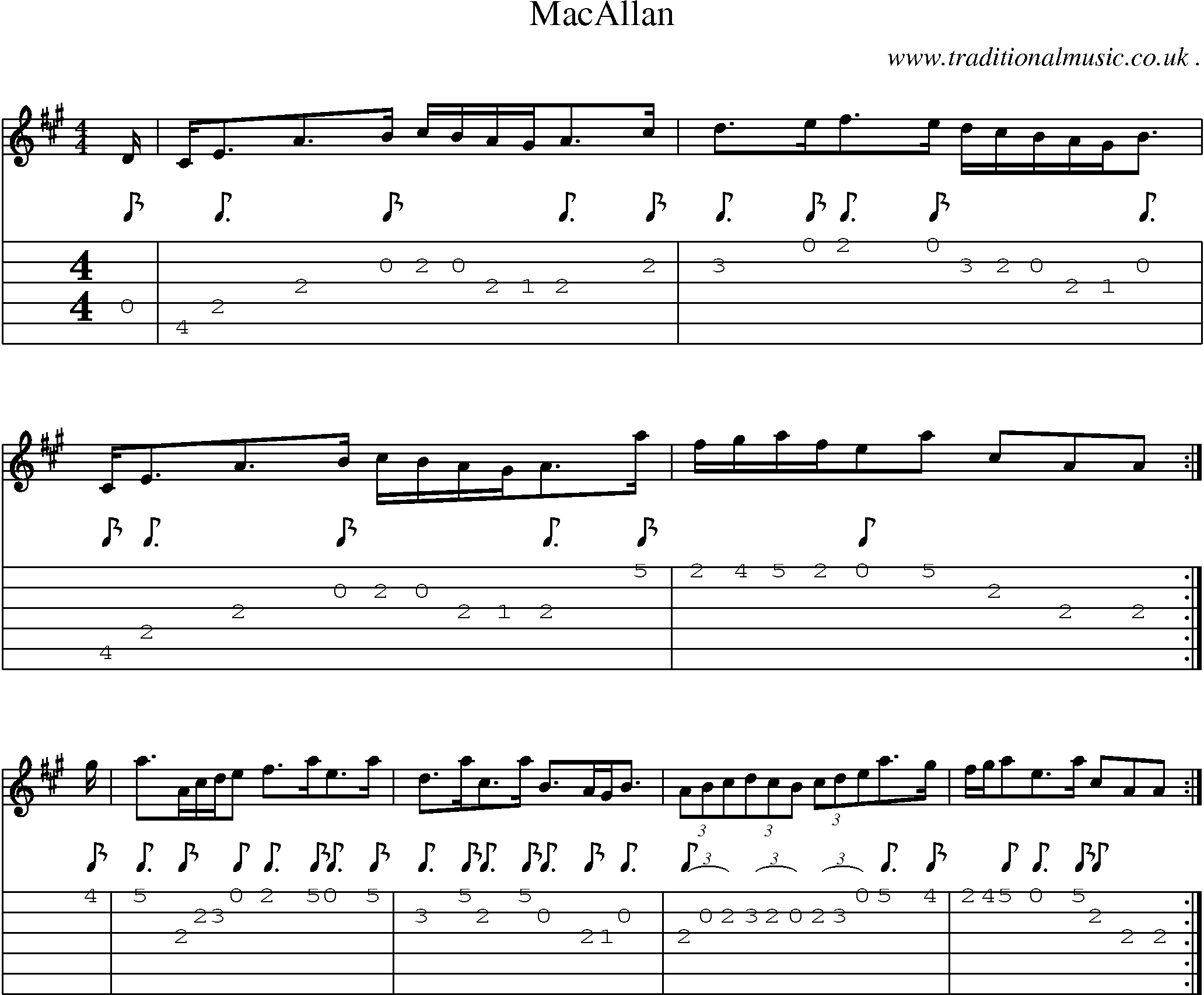Sheet-Music and Guitar Tabs for Macallan