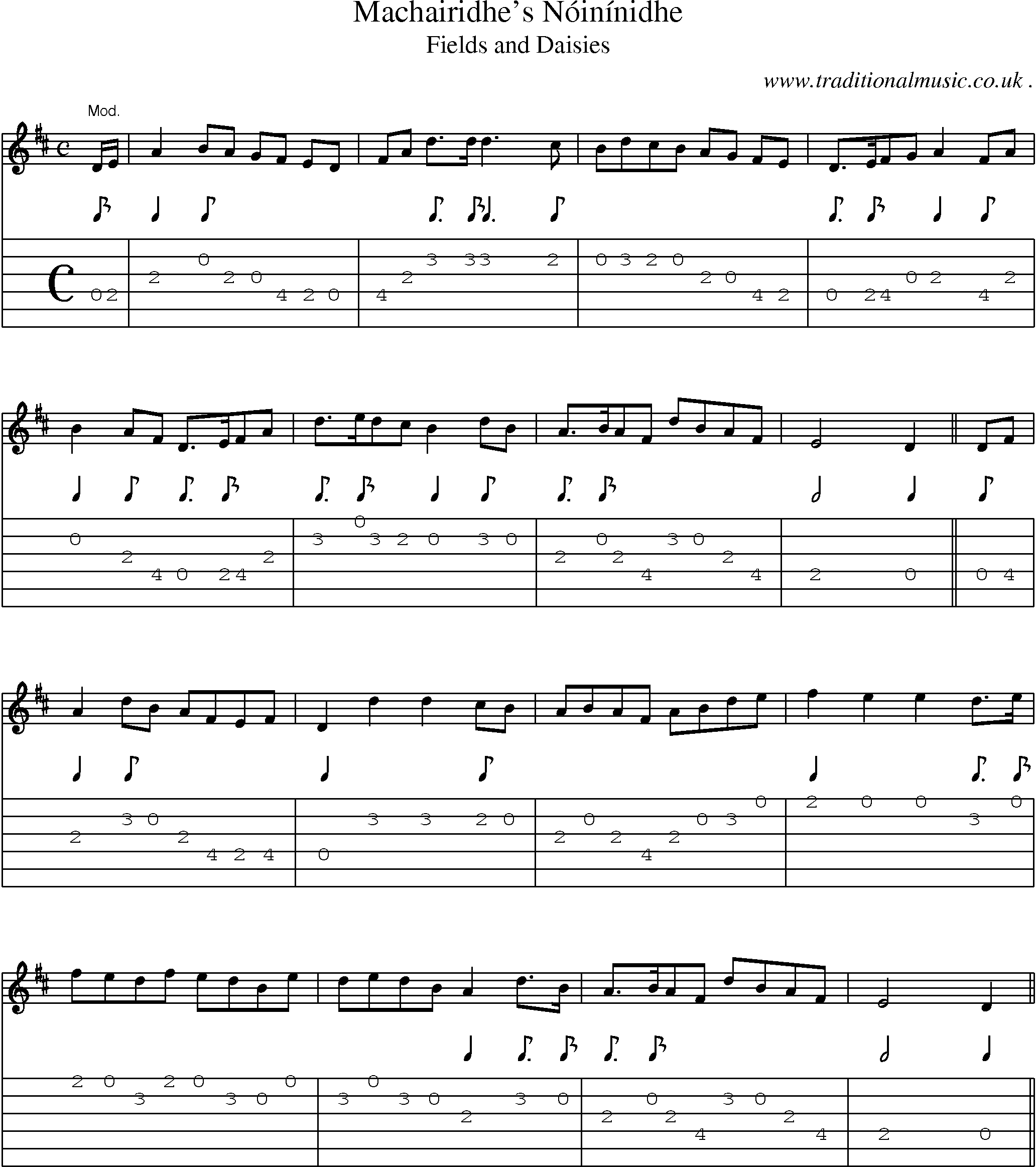 Sheet-Music and Guitar Tabs for Machairidhes Noininidhe