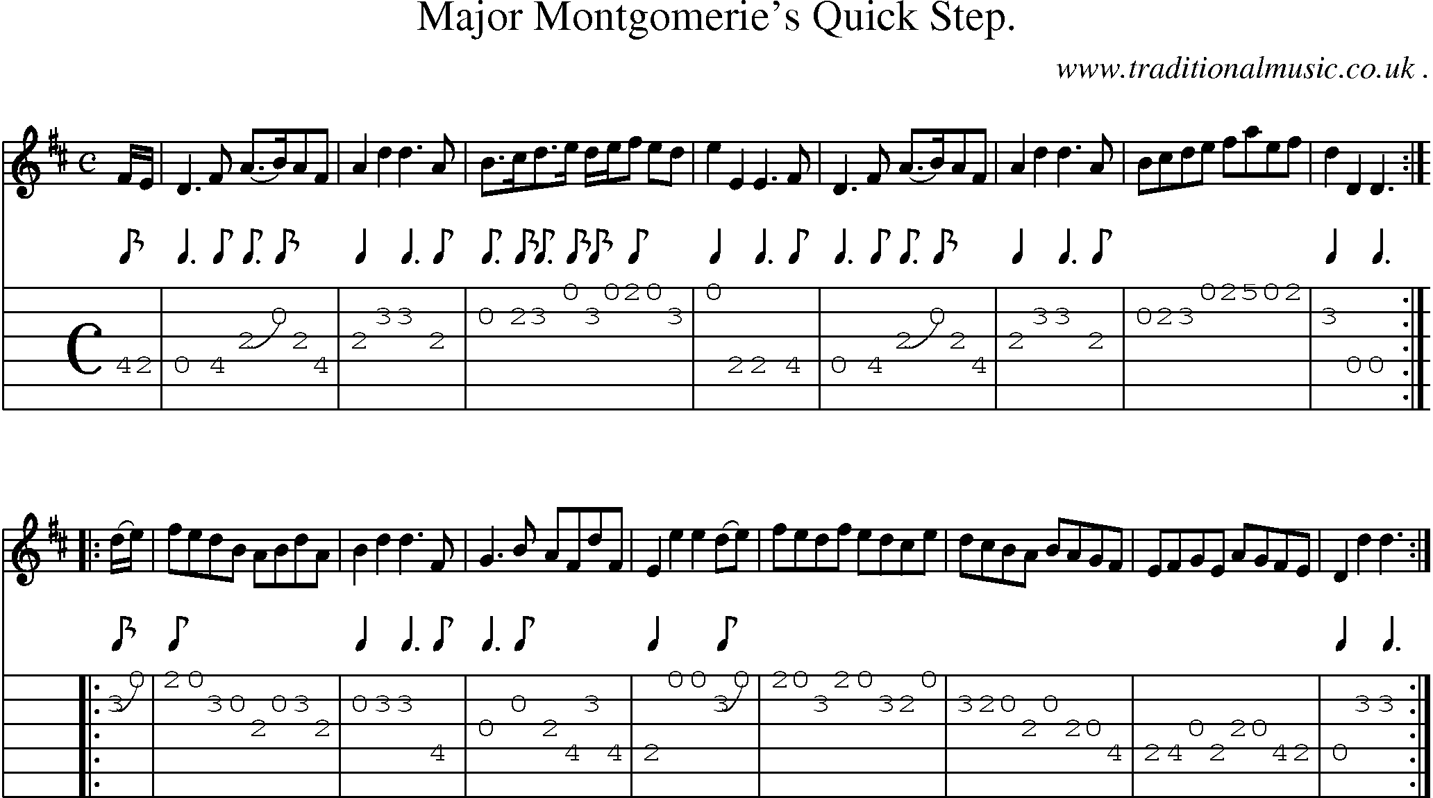Sheet-Music and Guitar Tabs for Major Montgomeries Quick Step