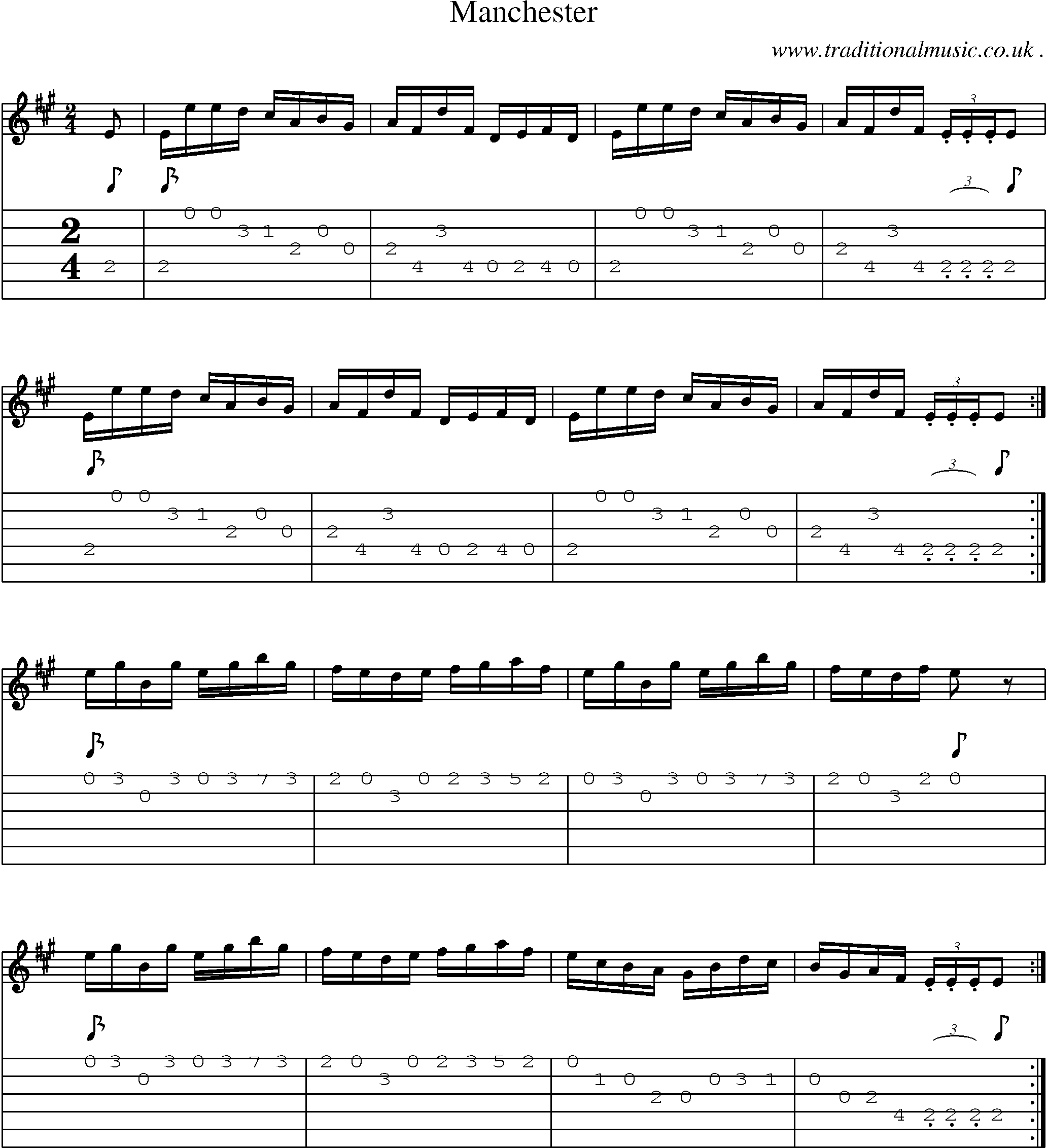 Sheet-Music and Guitar Tabs for Manchester