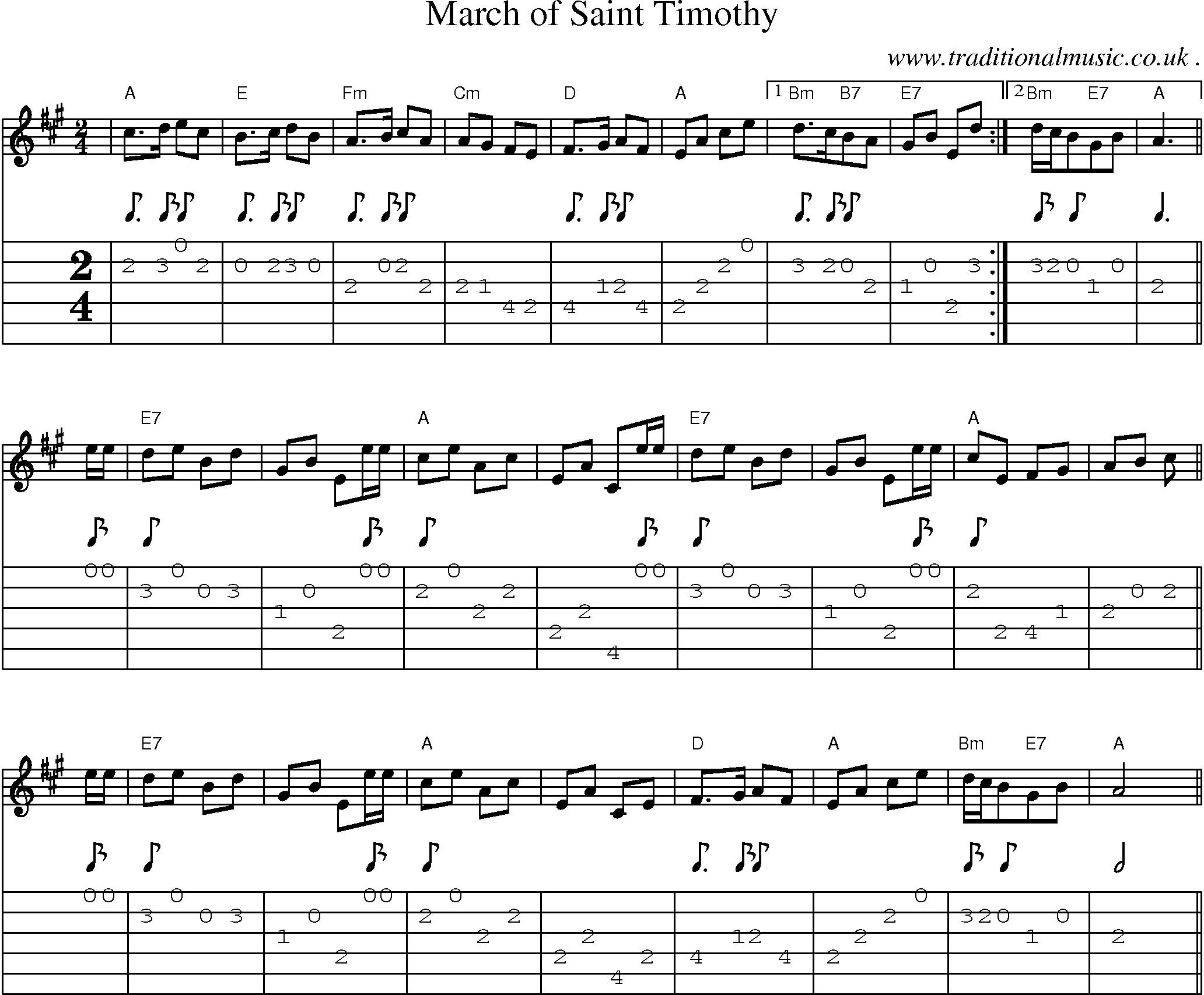 Sheet-Music and Guitar Tabs for March Of Saint Timothy