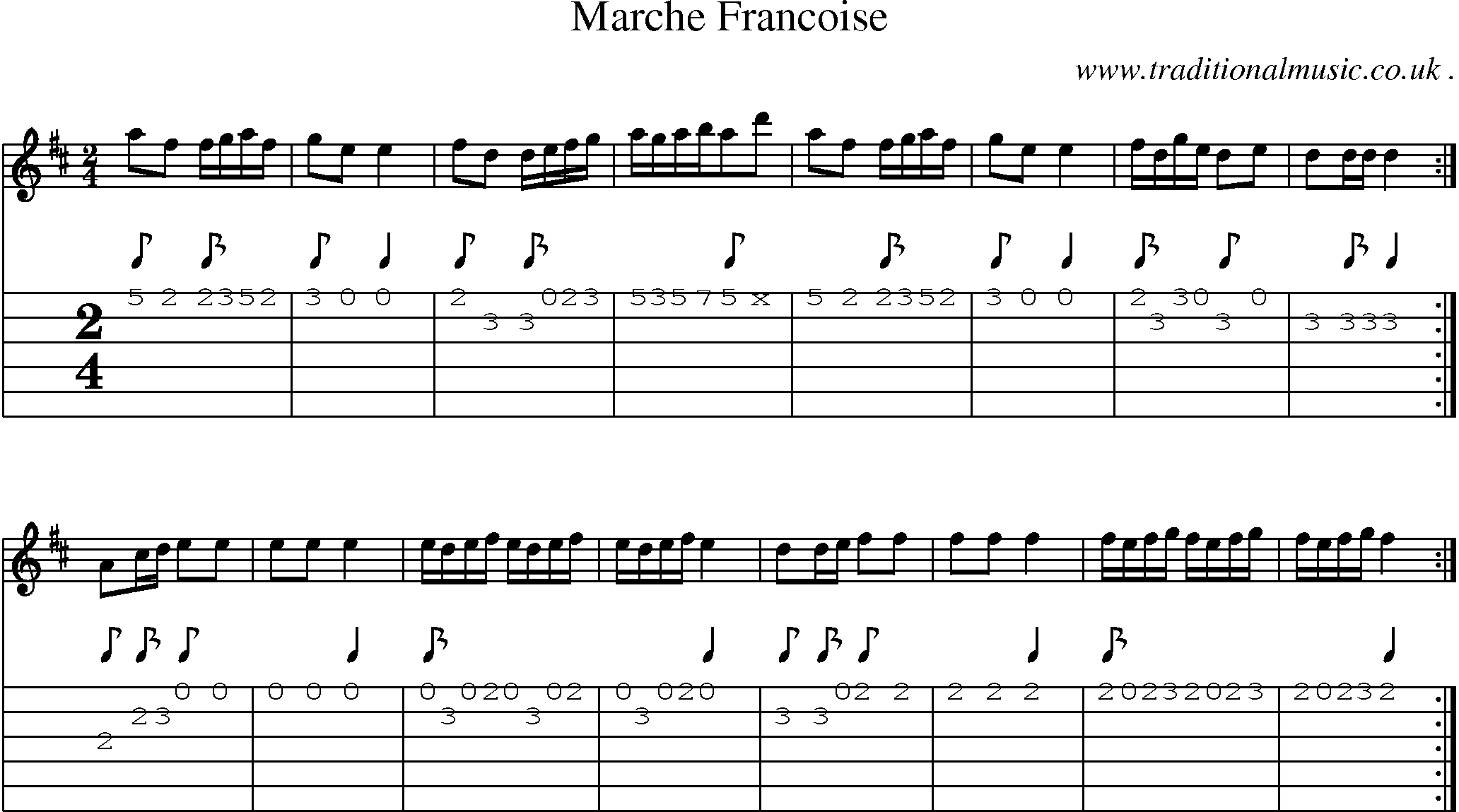 Sheet-Music and Guitar Tabs for Marche Francoise
