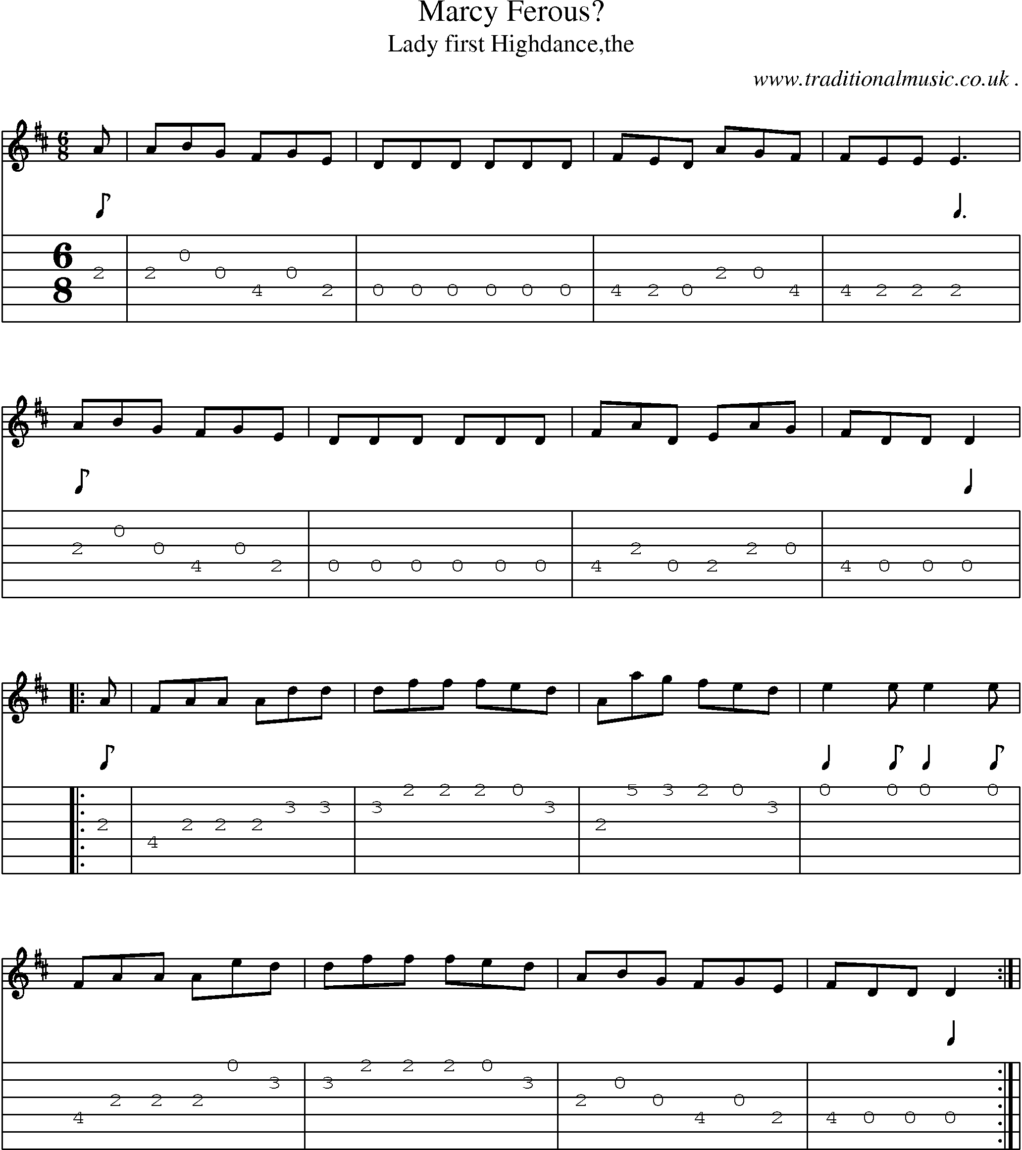 Sheet-Music and Guitar Tabs for Marcy Ferous