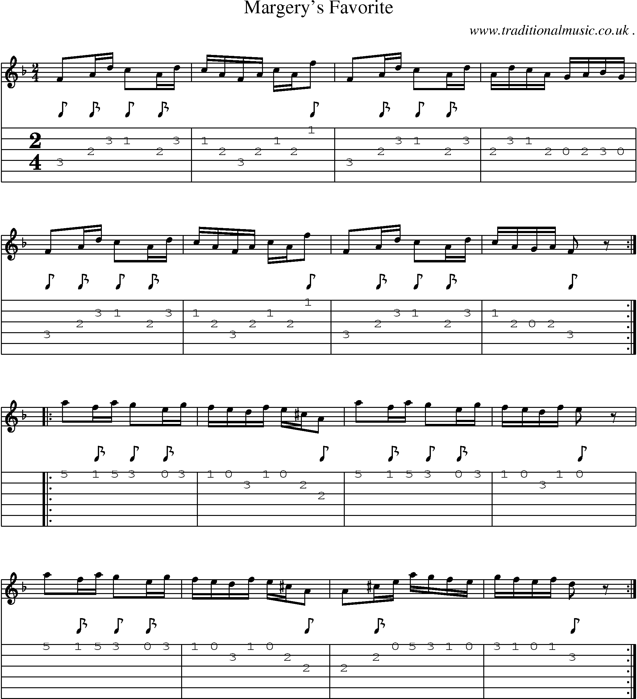 Sheet-Music and Guitar Tabs for Margerys Favorite