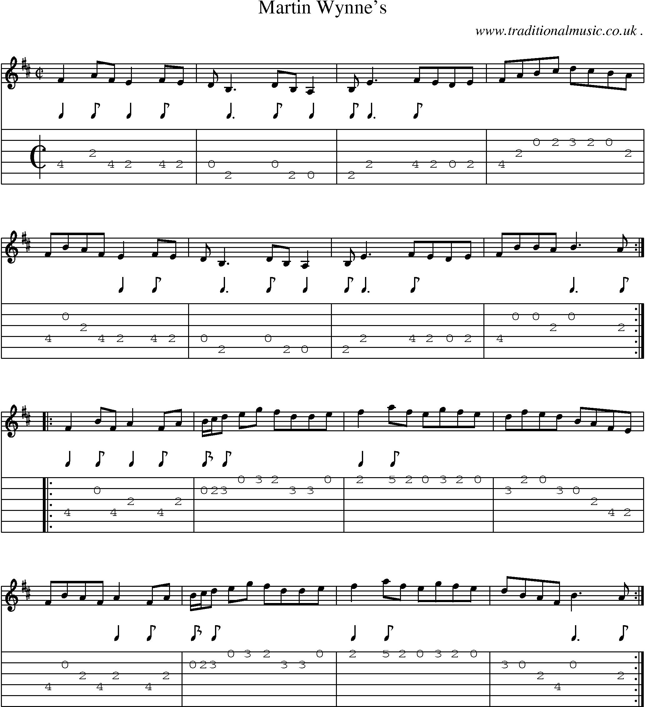 Sheet-Music and Guitar Tabs for Martin Wynnes