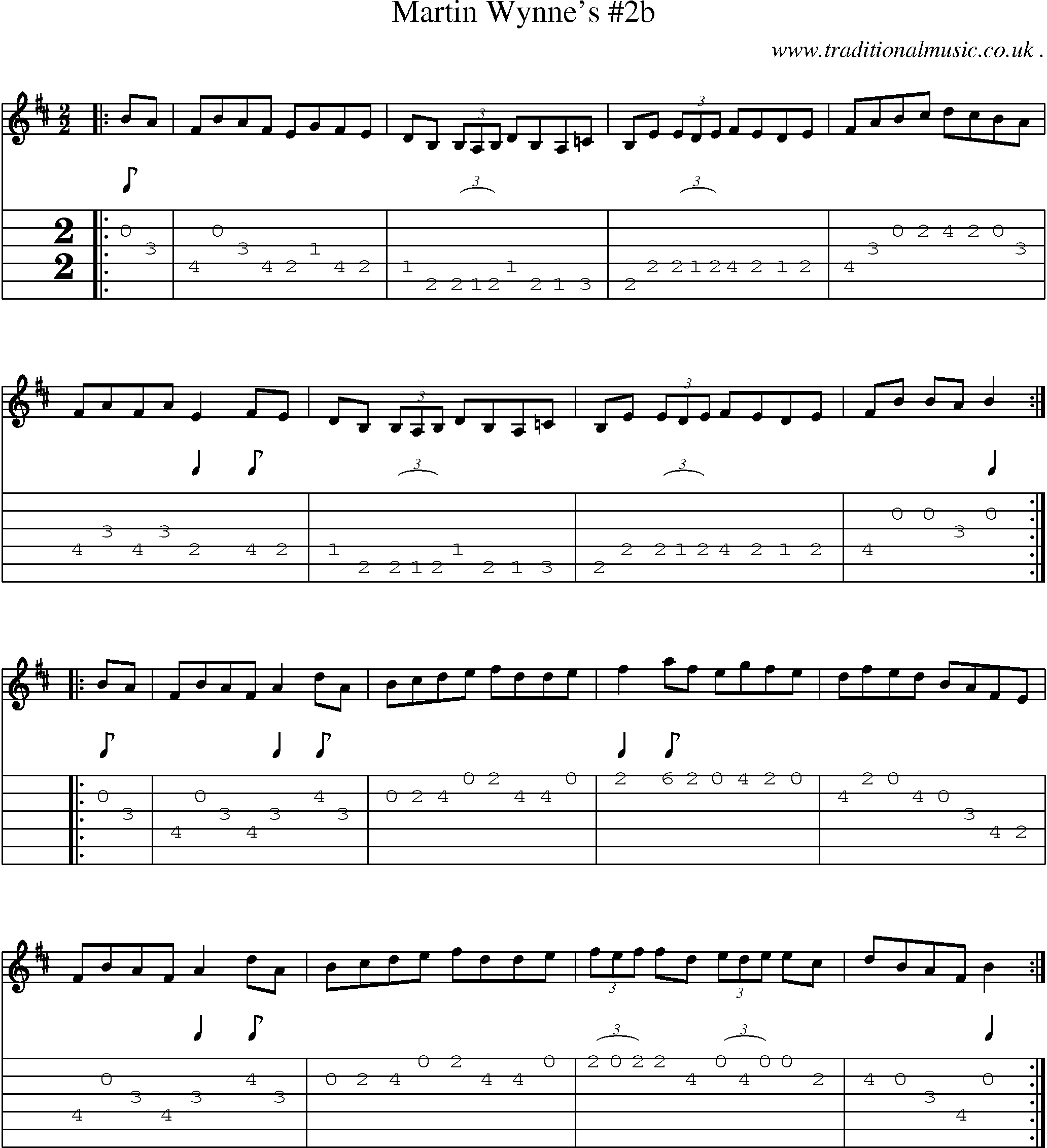 Sheet-Music and Guitar Tabs for Martin Wynnes 2b