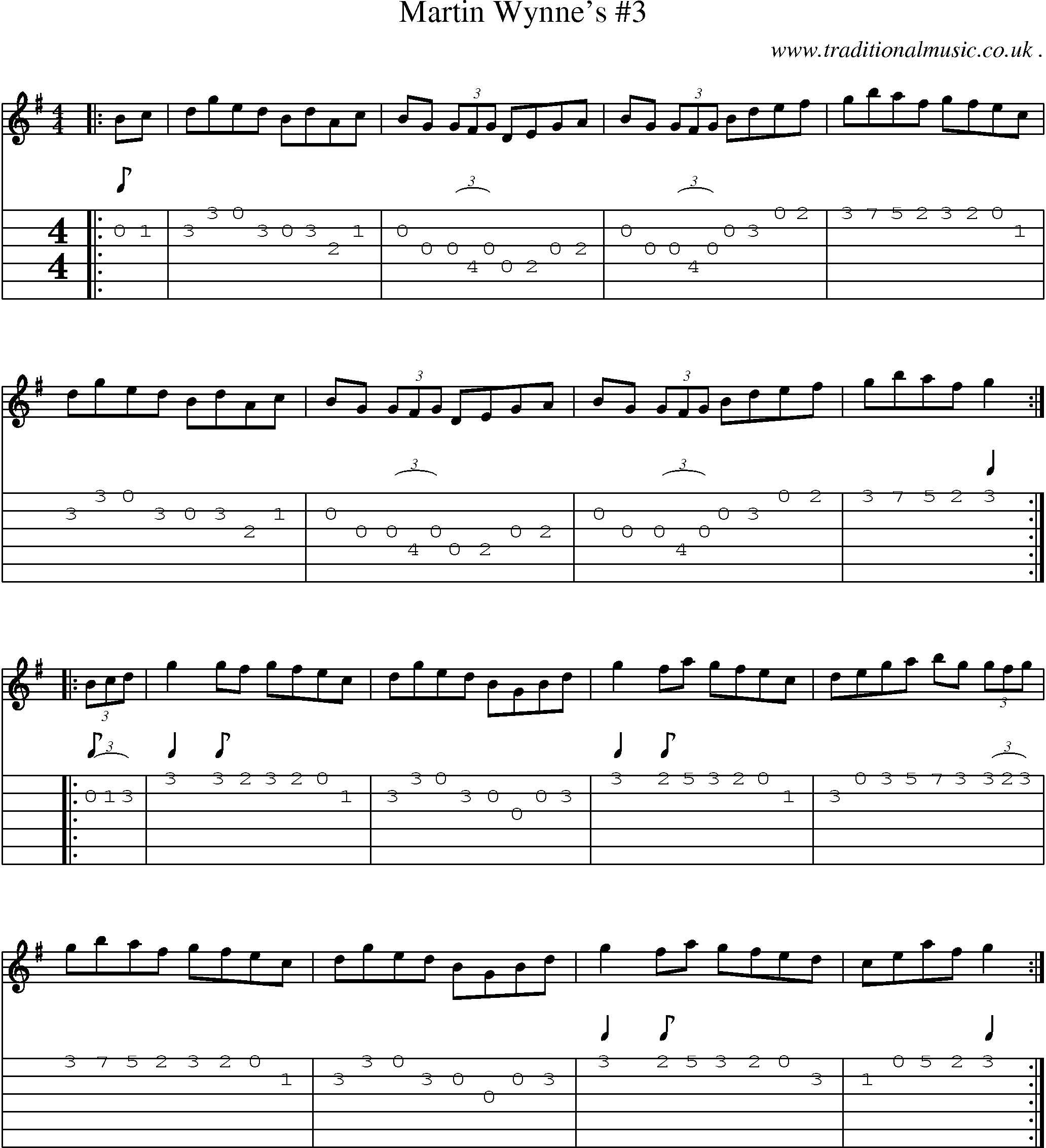 Sheet-Music and Guitar Tabs for Martin Wynnes 3