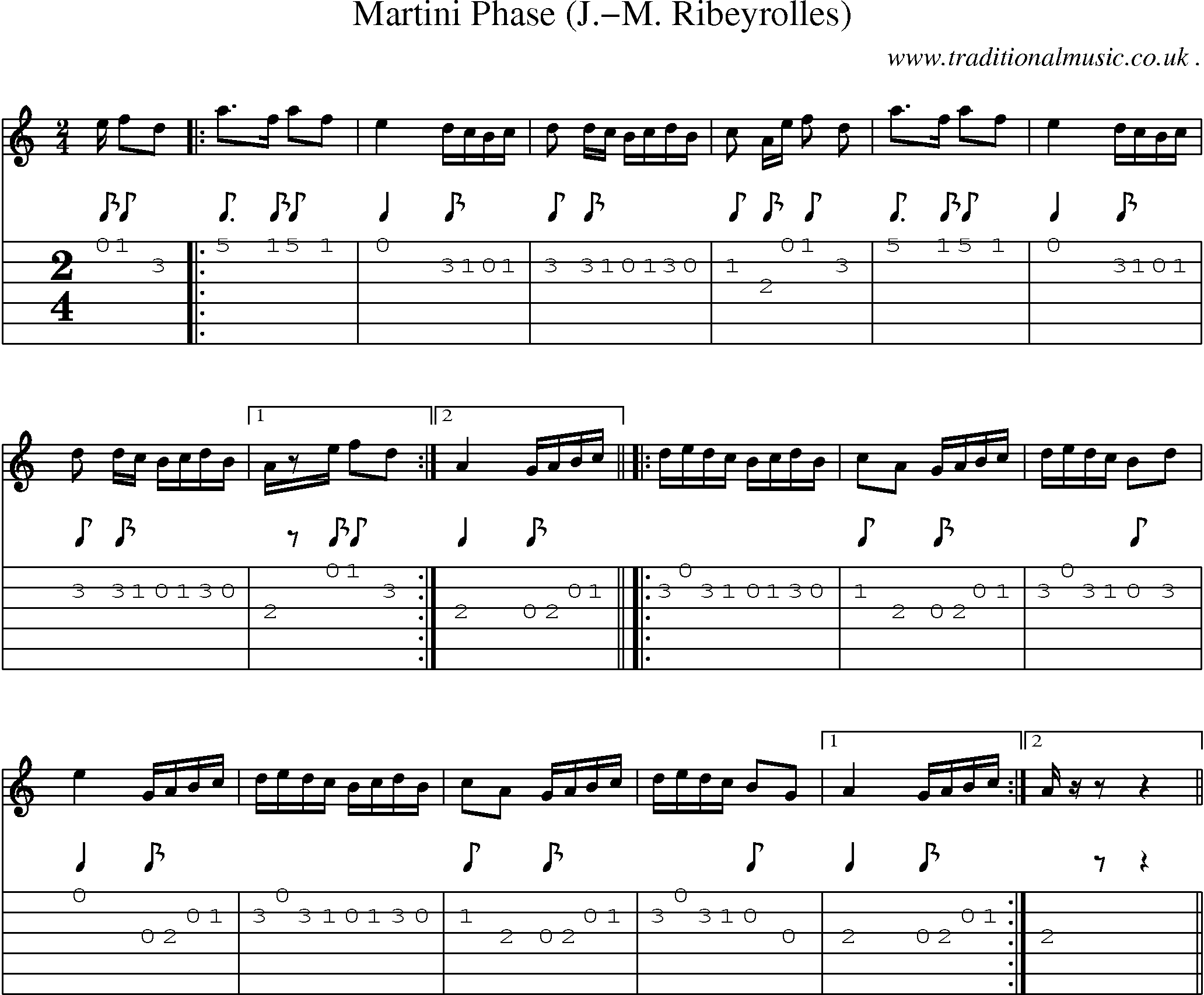 Sheet-Music and Guitar Tabs for Martini Phase (j-m Ribeyrolles)