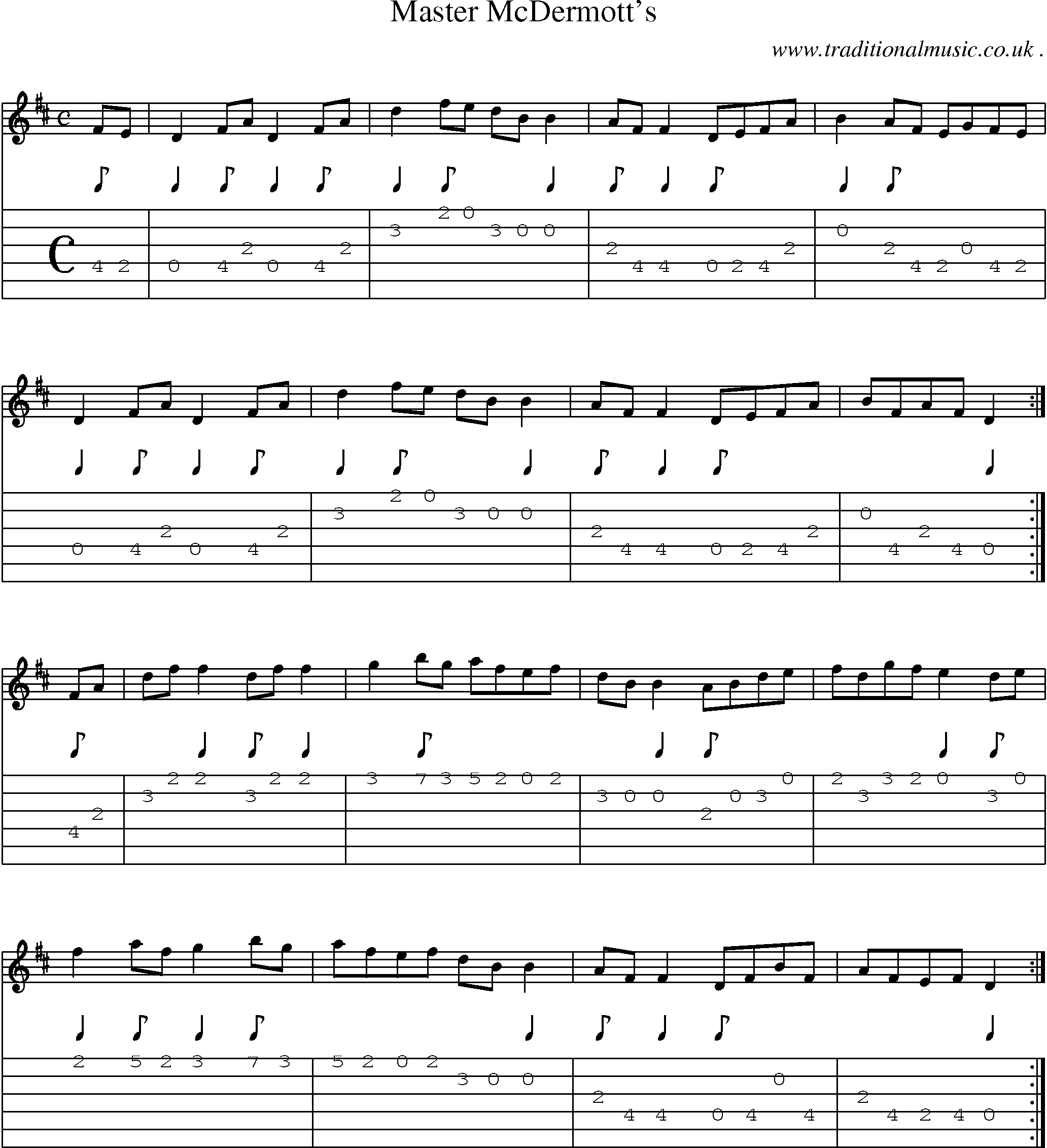 Sheet-Music and Guitar Tabs for Master Mcdermotts