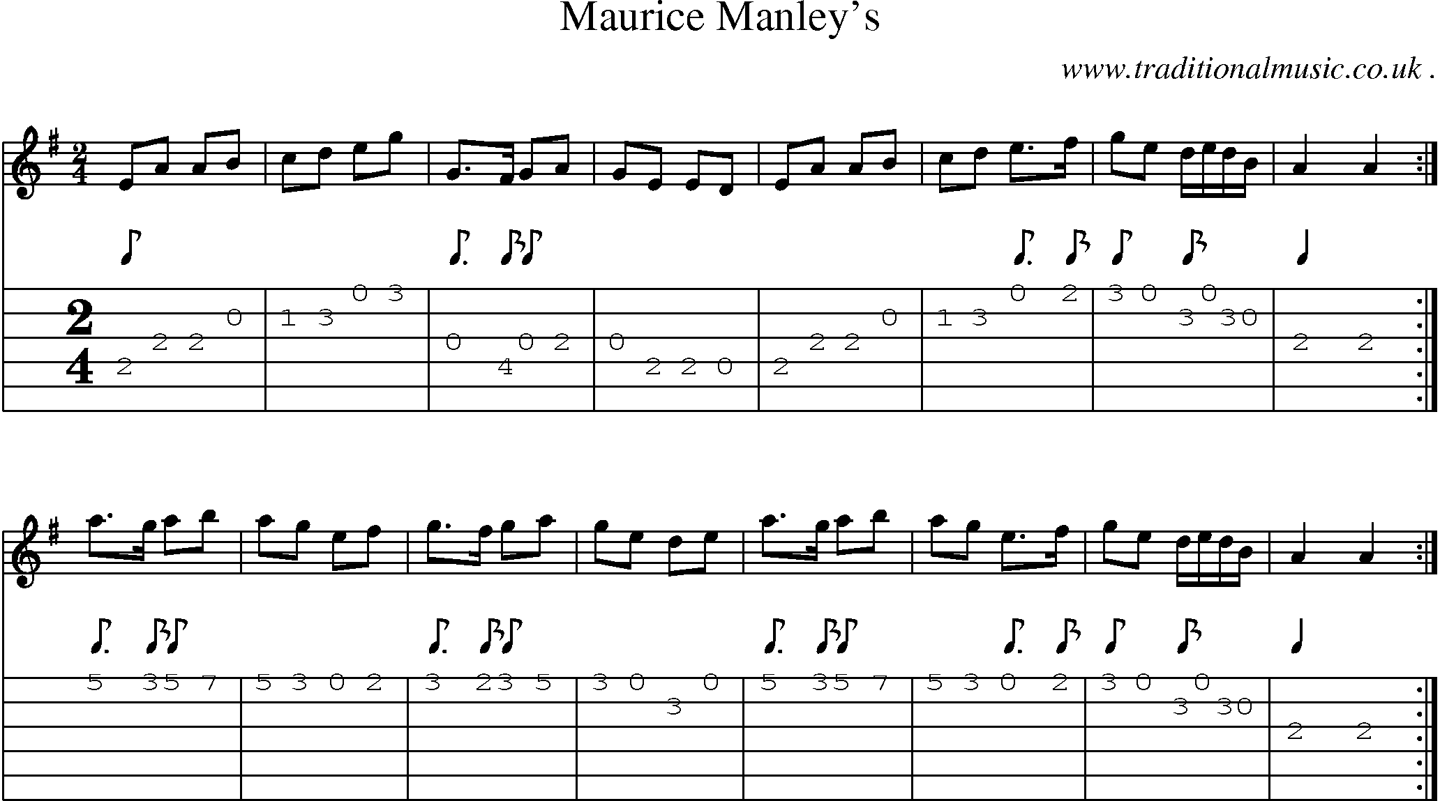 Sheet-Music and Guitar Tabs for Maurice Manleys
