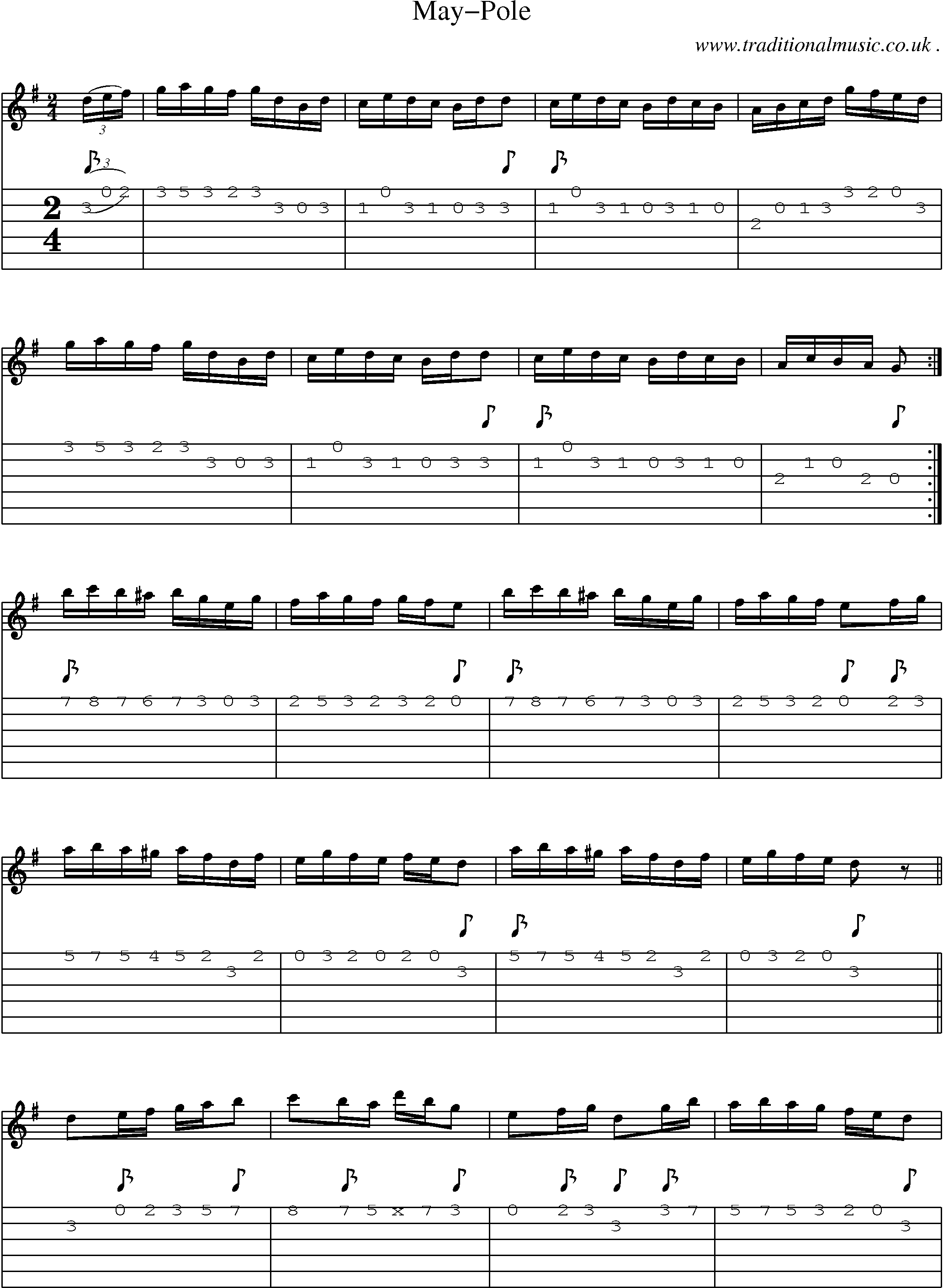 Sheet-Music and Guitar Tabs for May-pole