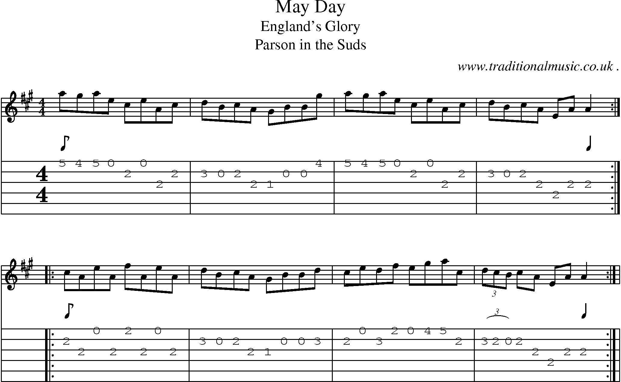 Sheet-Music and Guitar Tabs for May Day
