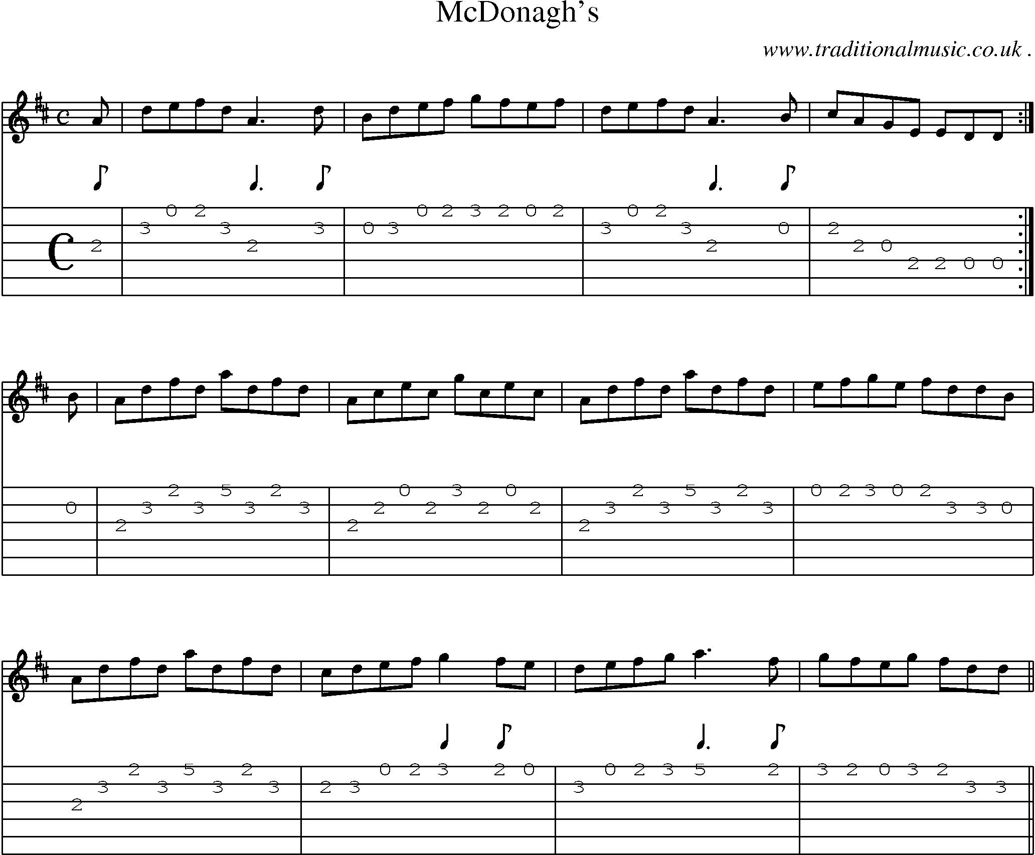 Sheet-Music and Guitar Tabs for Mcdonaghs