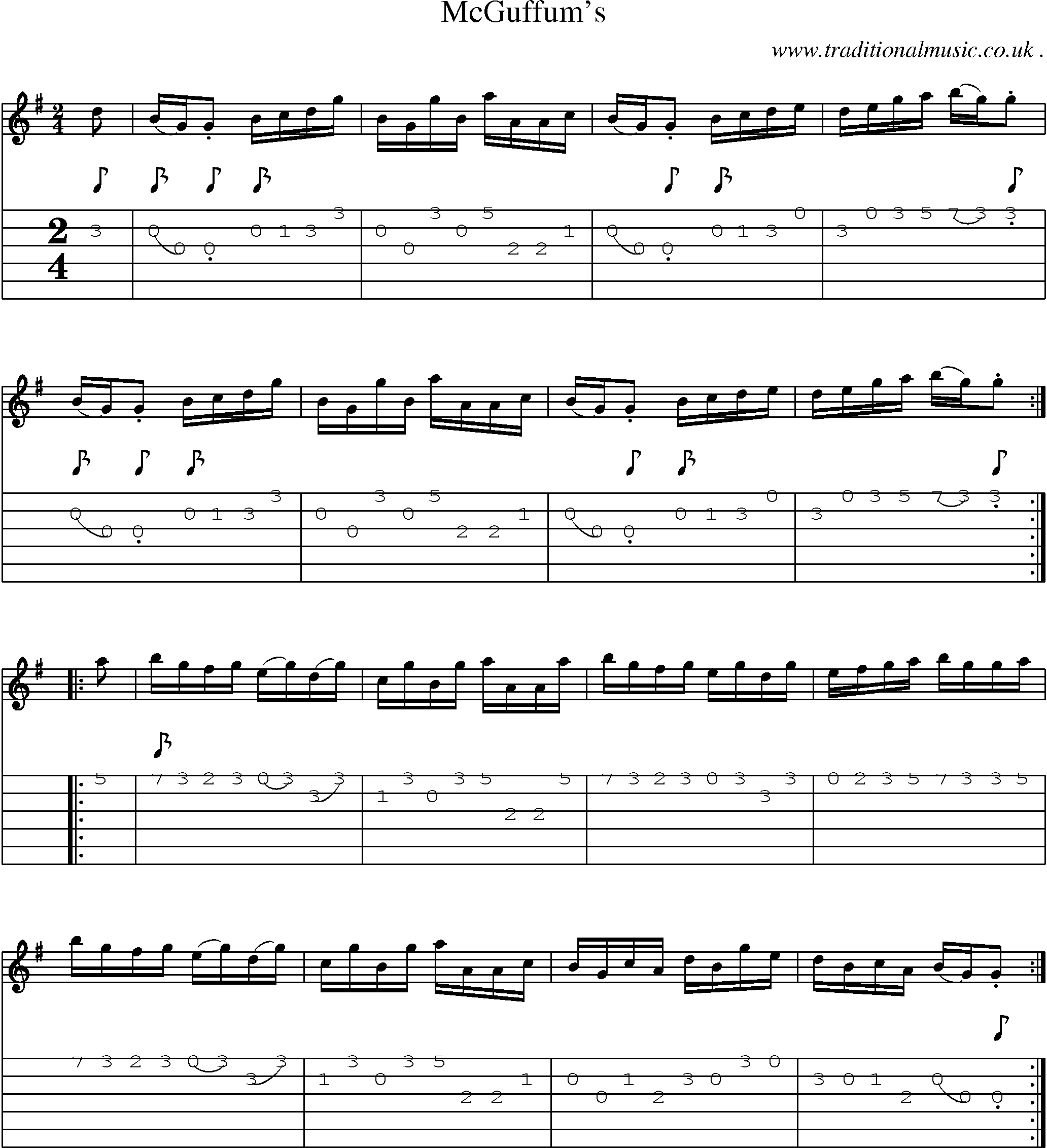 Sheet-Music and Guitar Tabs for Mcguffums