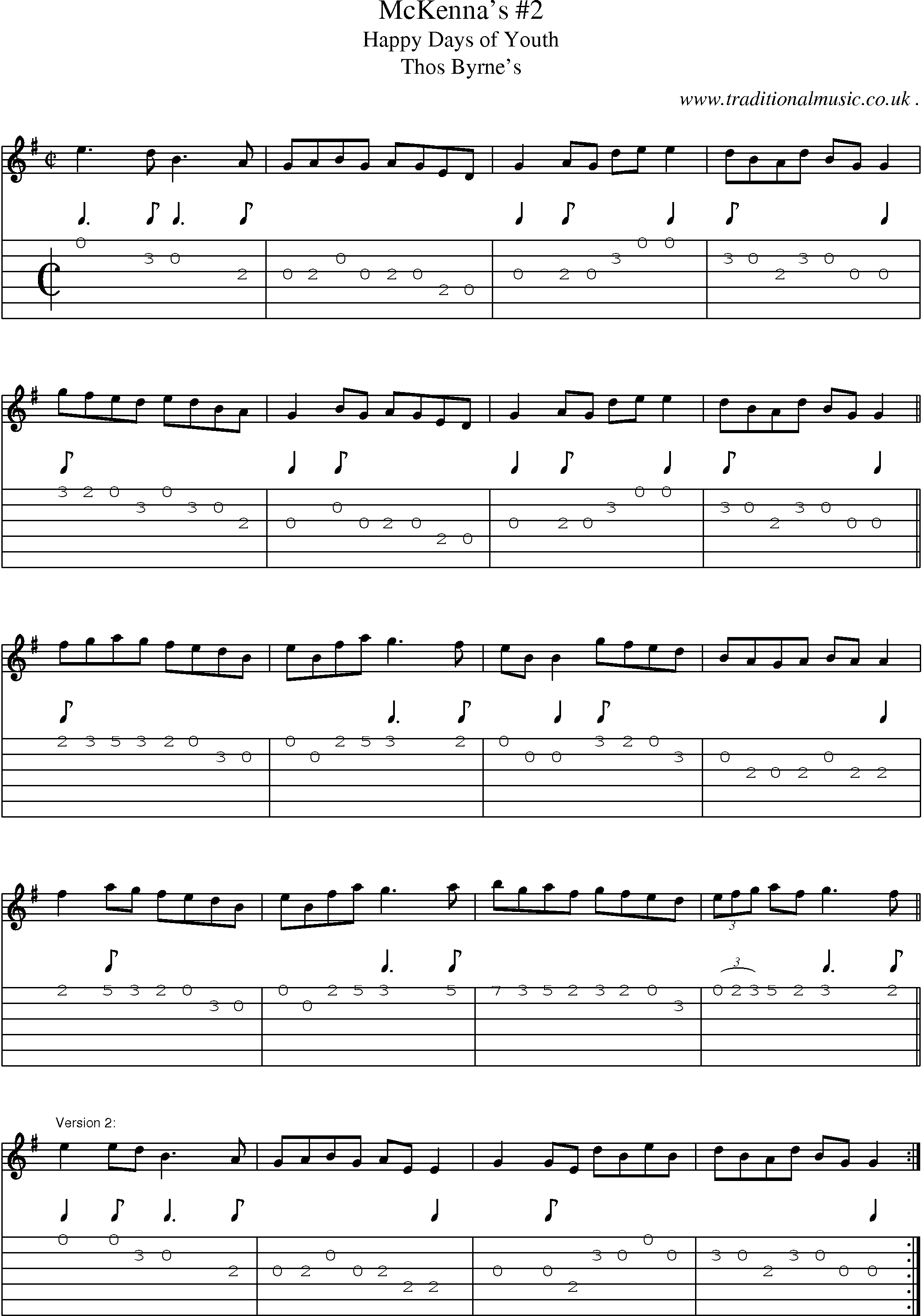 Sheet-Music and Guitar Tabs for Mckennas 2