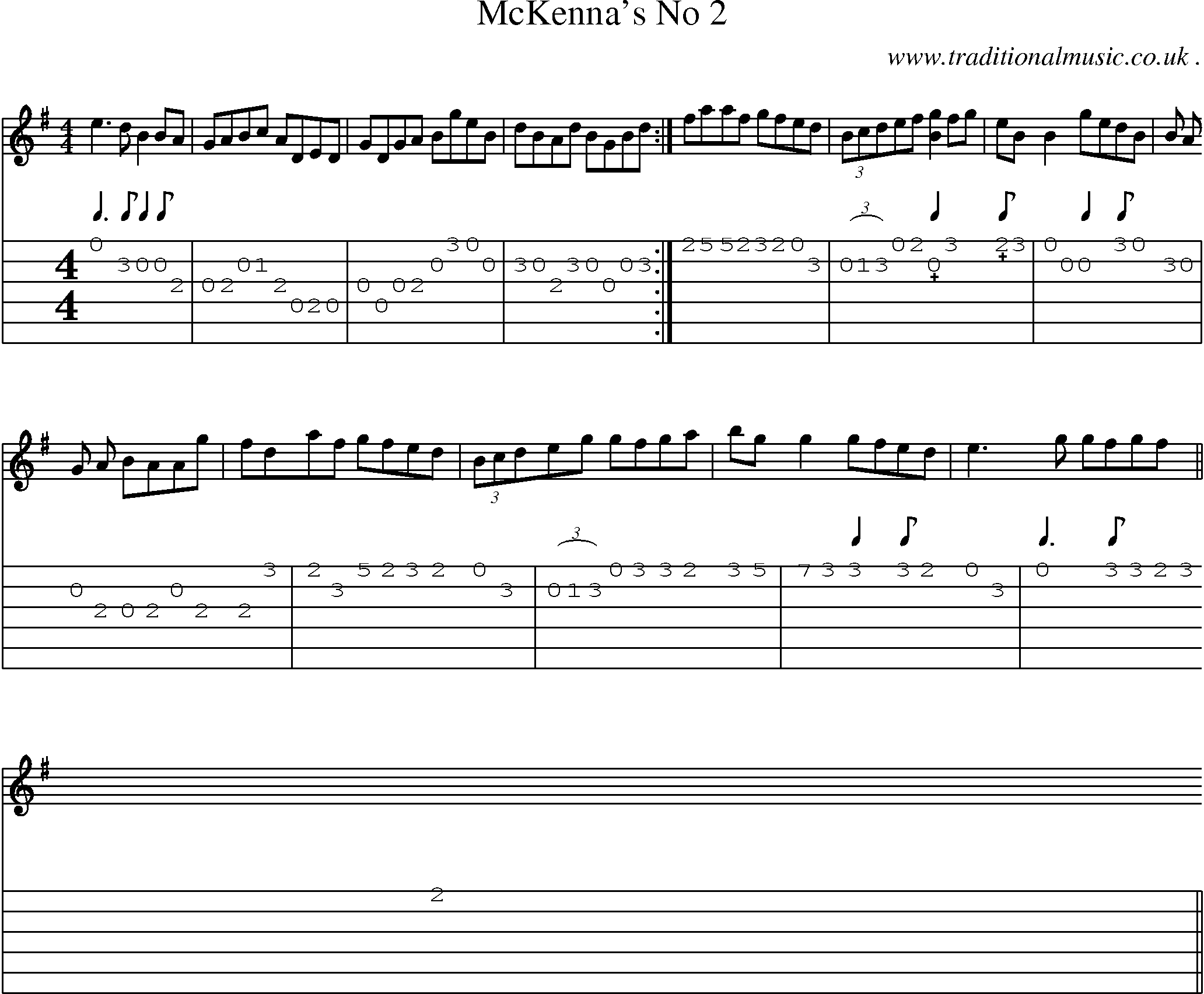 Sheet-Music and Guitar Tabs for Mckennas No 2
