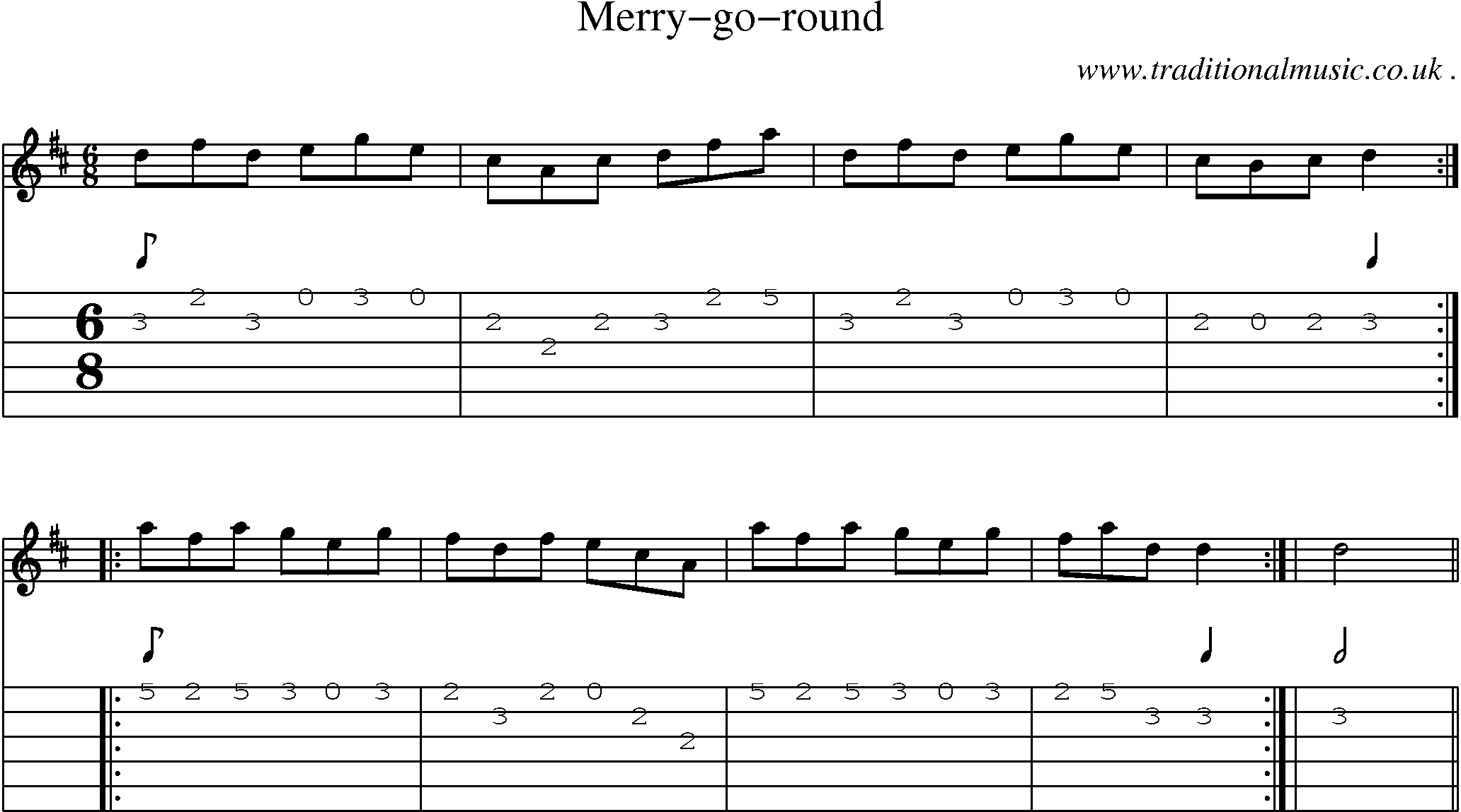 Sheet-Music and Guitar Tabs for Merry-go-round