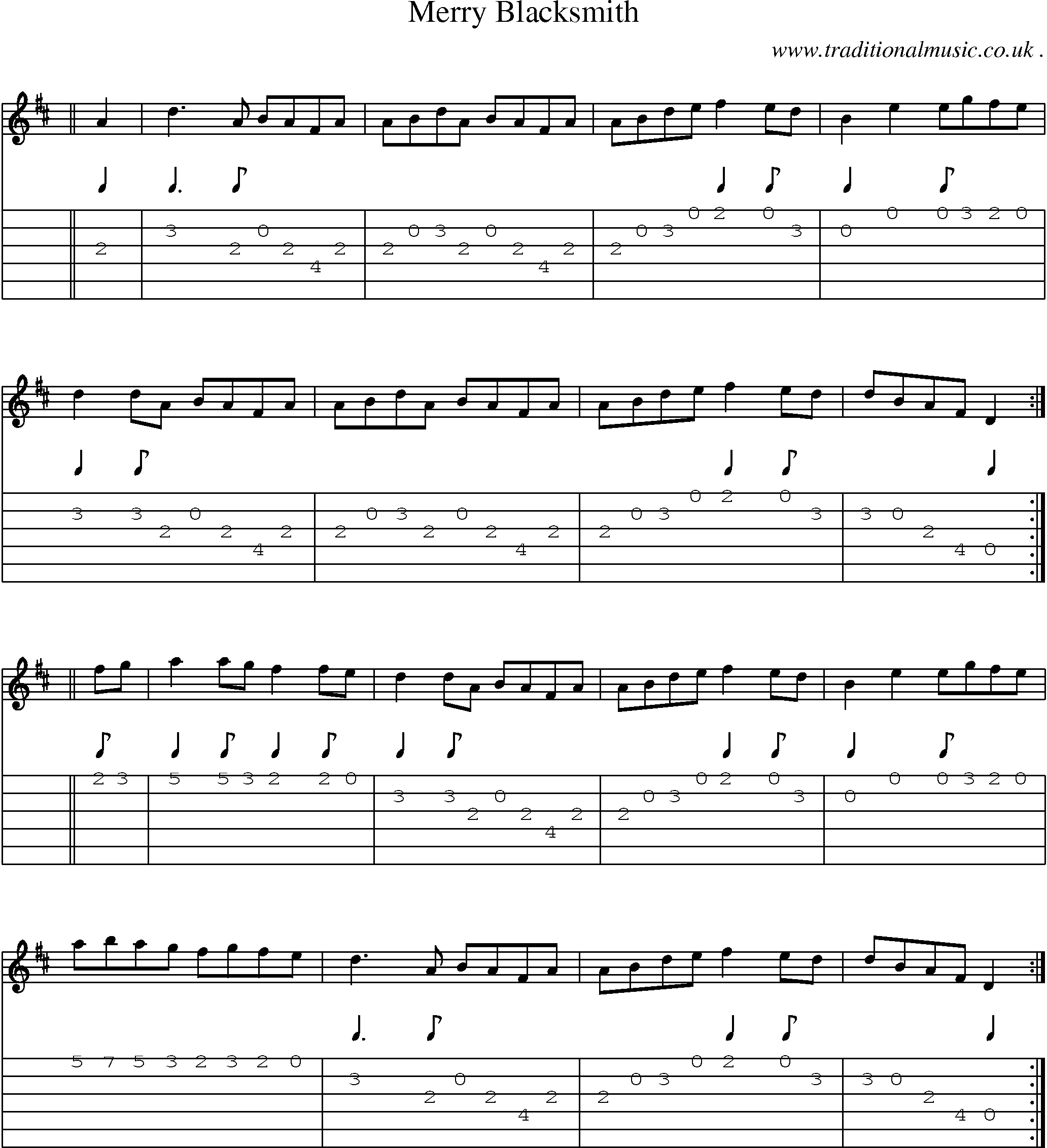 Sheet-Music and Guitar Tabs for Merry Blacksmith