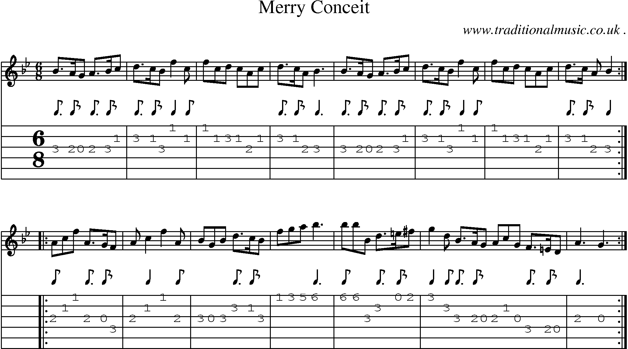 Sheet-Music and Guitar Tabs for Merry Conceit