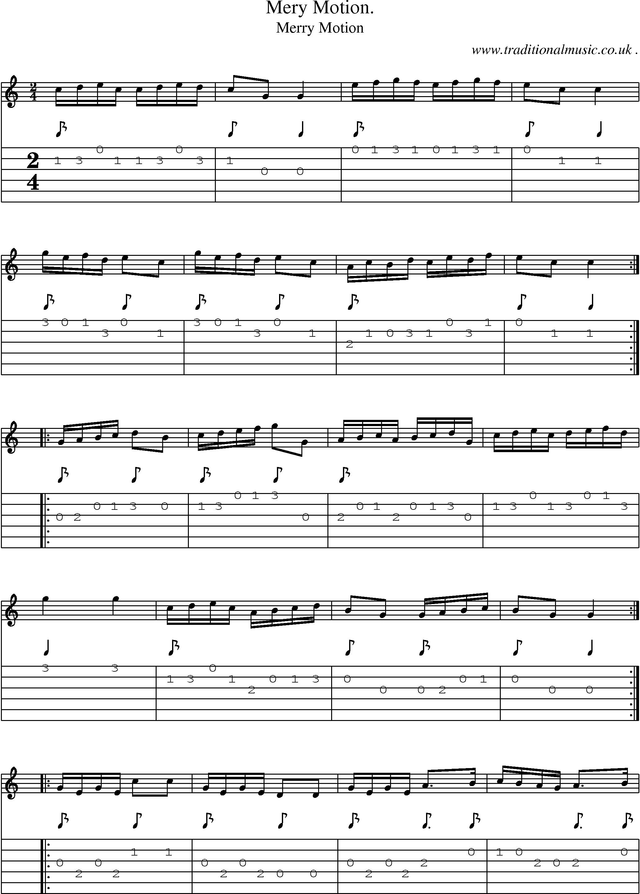 Sheet-Music and Guitar Tabs for Mery Motion
