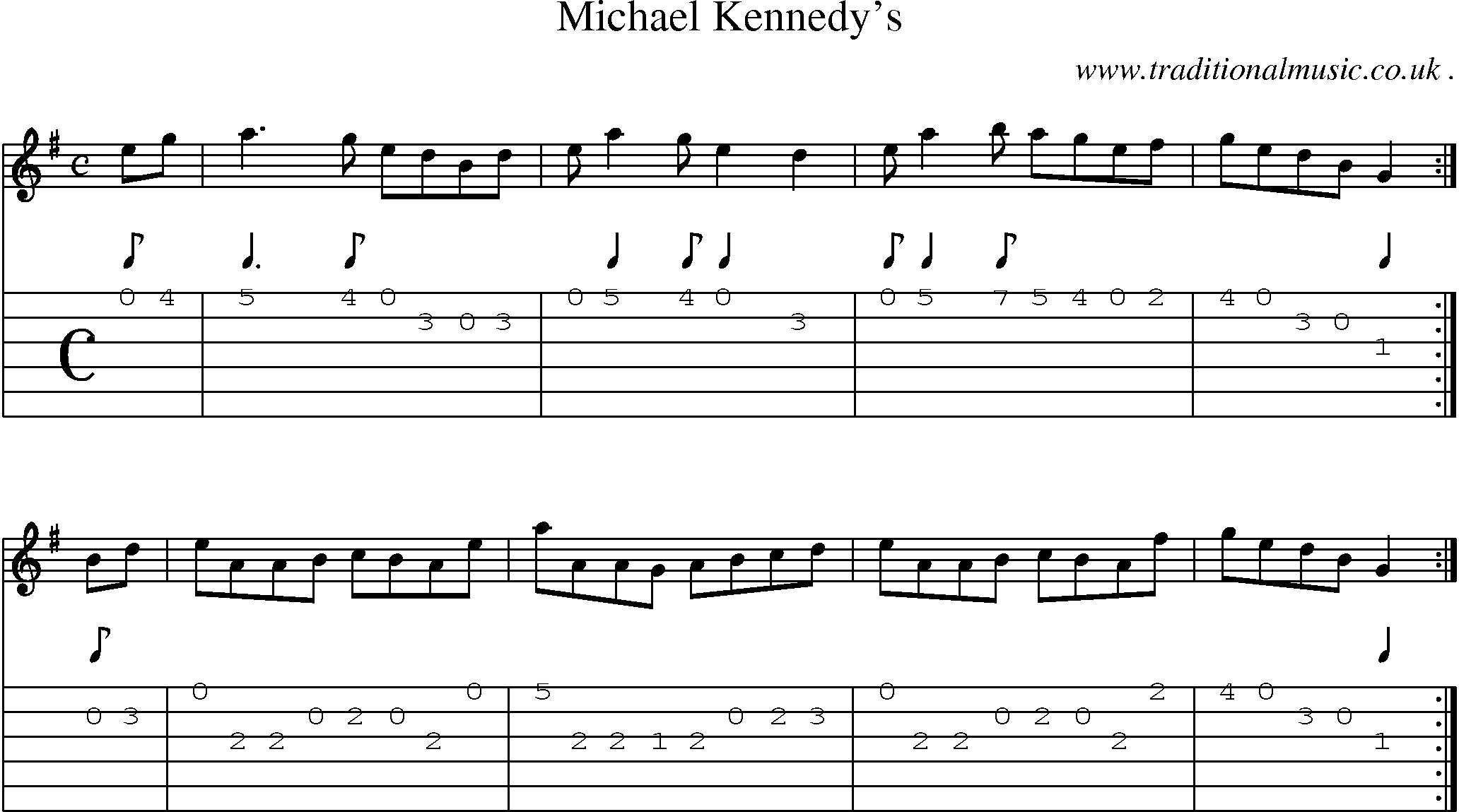 Sheet-Music and Guitar Tabs for Michael Kennedys