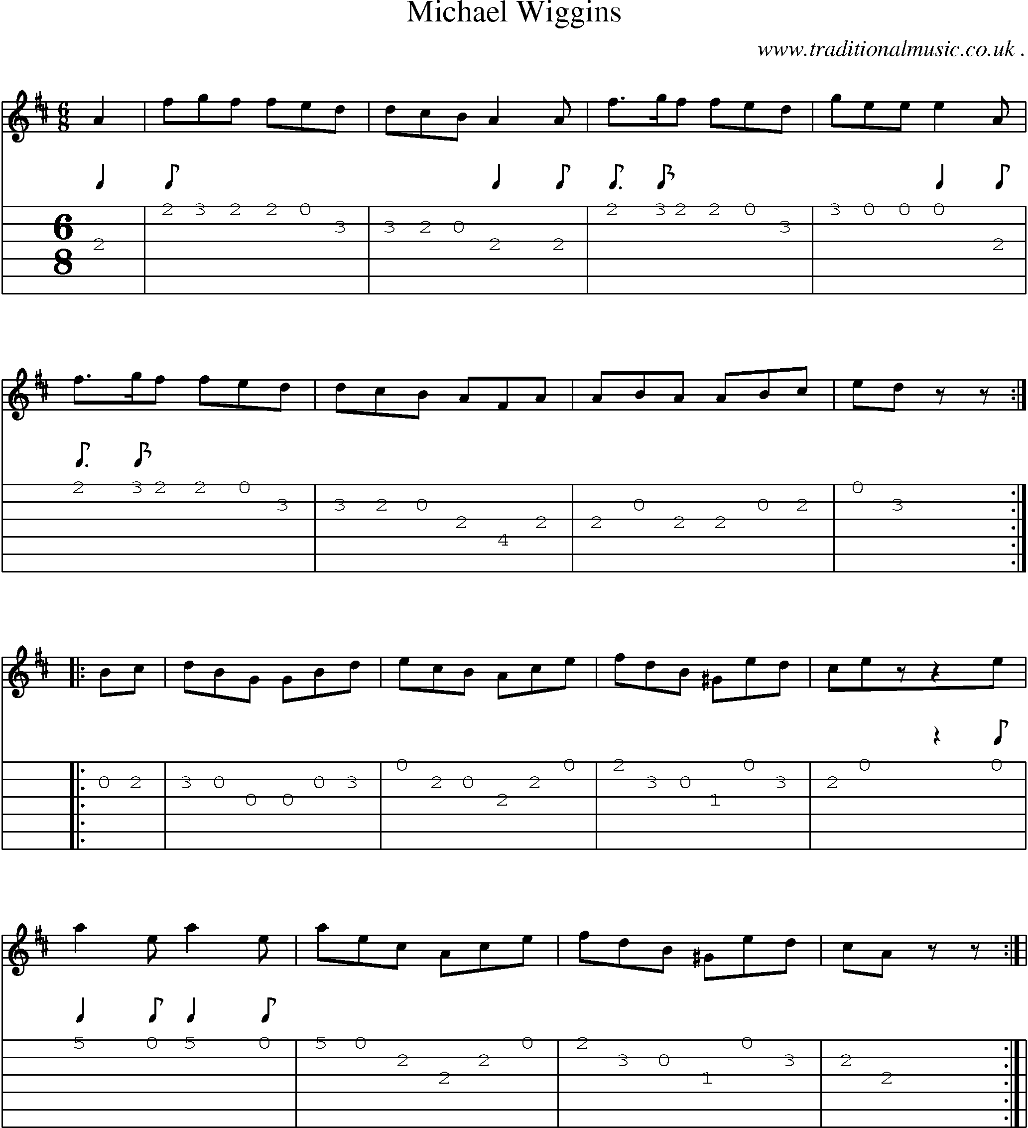 Sheet-Music and Guitar Tabs for Michael Wiggins