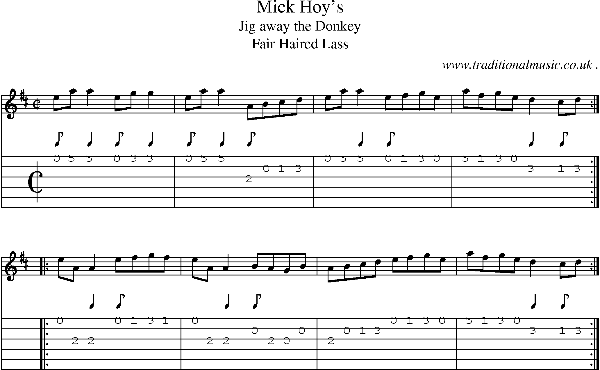 Sheet-Music and Guitar Tabs for Mick Hoys