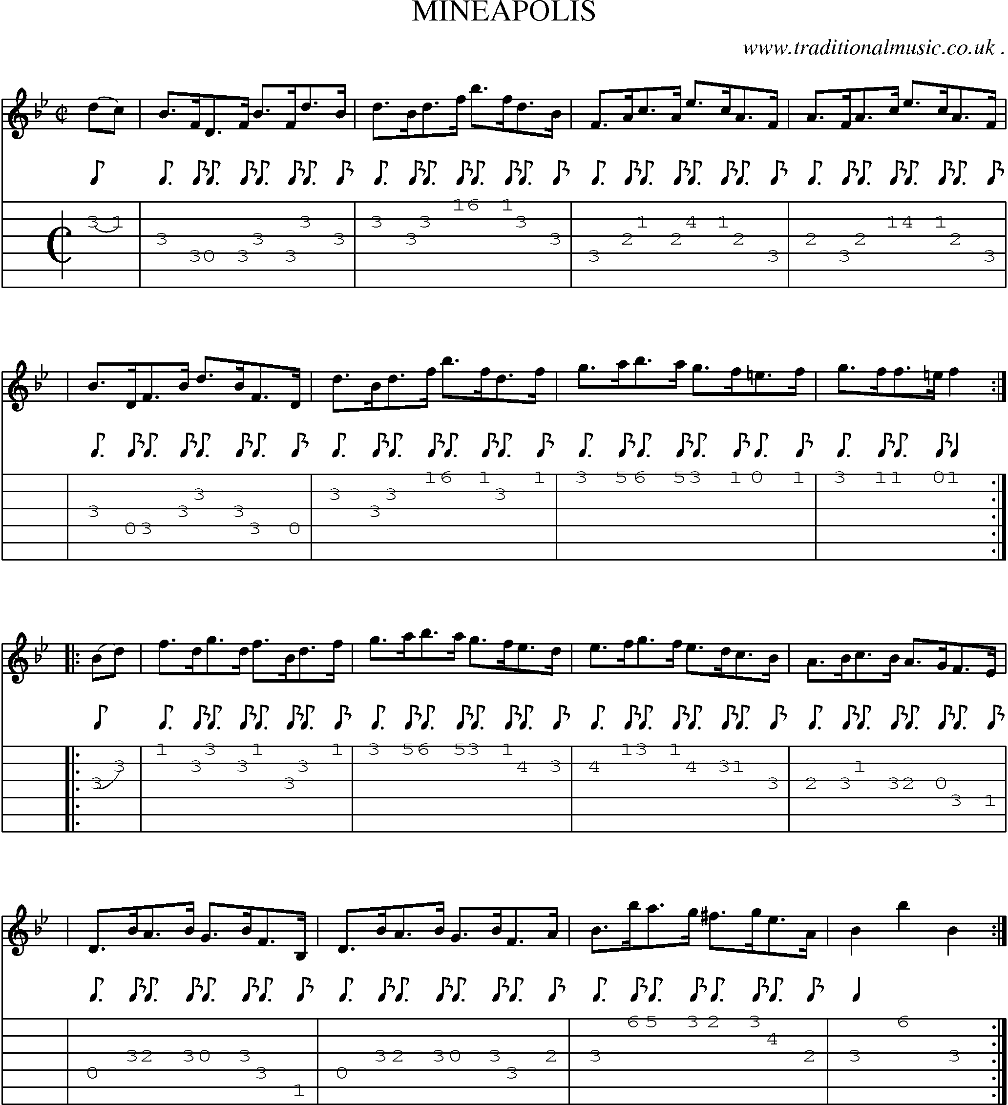 Sheet-Music and Guitar Tabs for Mineapolis
