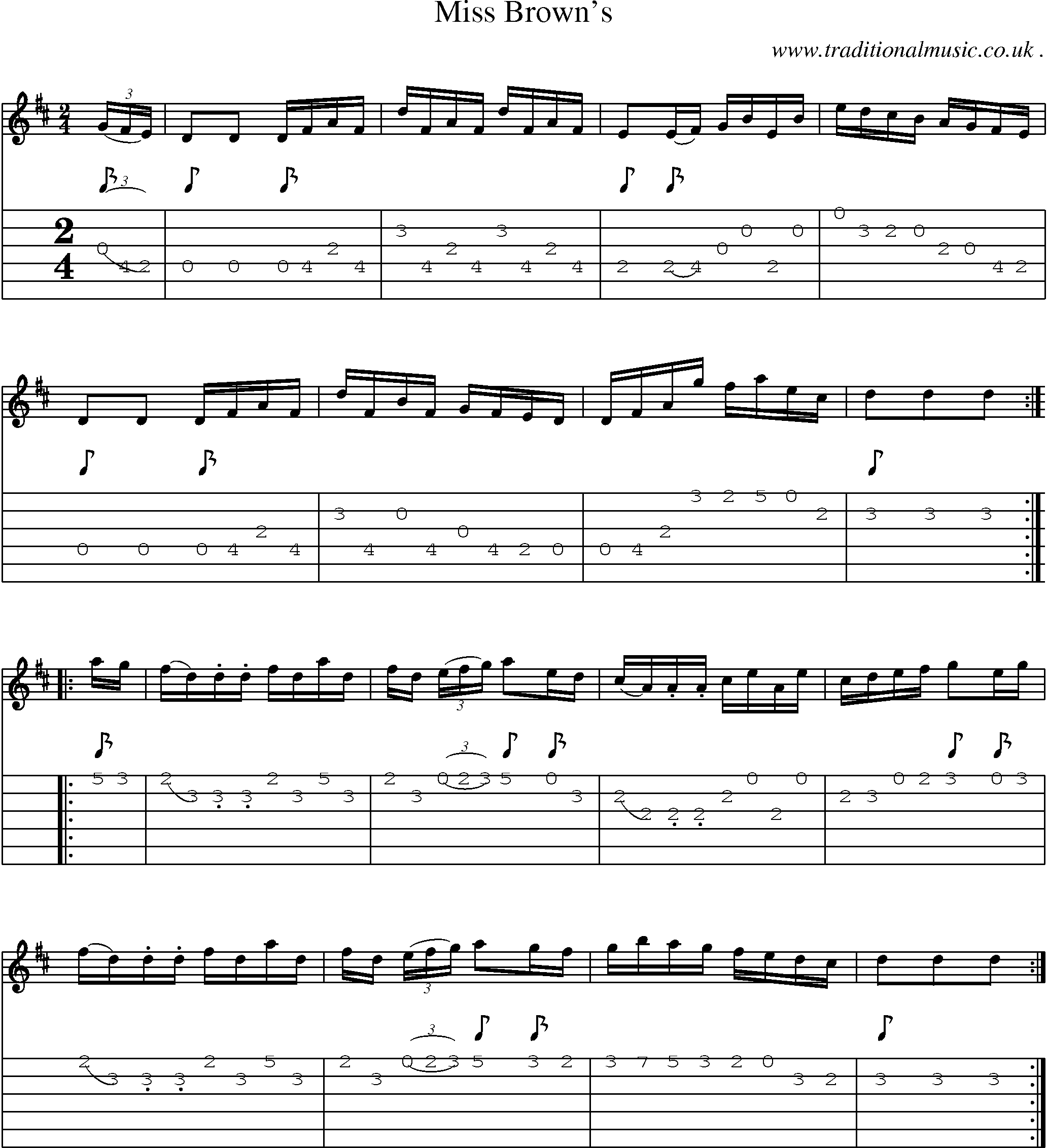 Sheet-Music and Guitar Tabs for Miss Browns