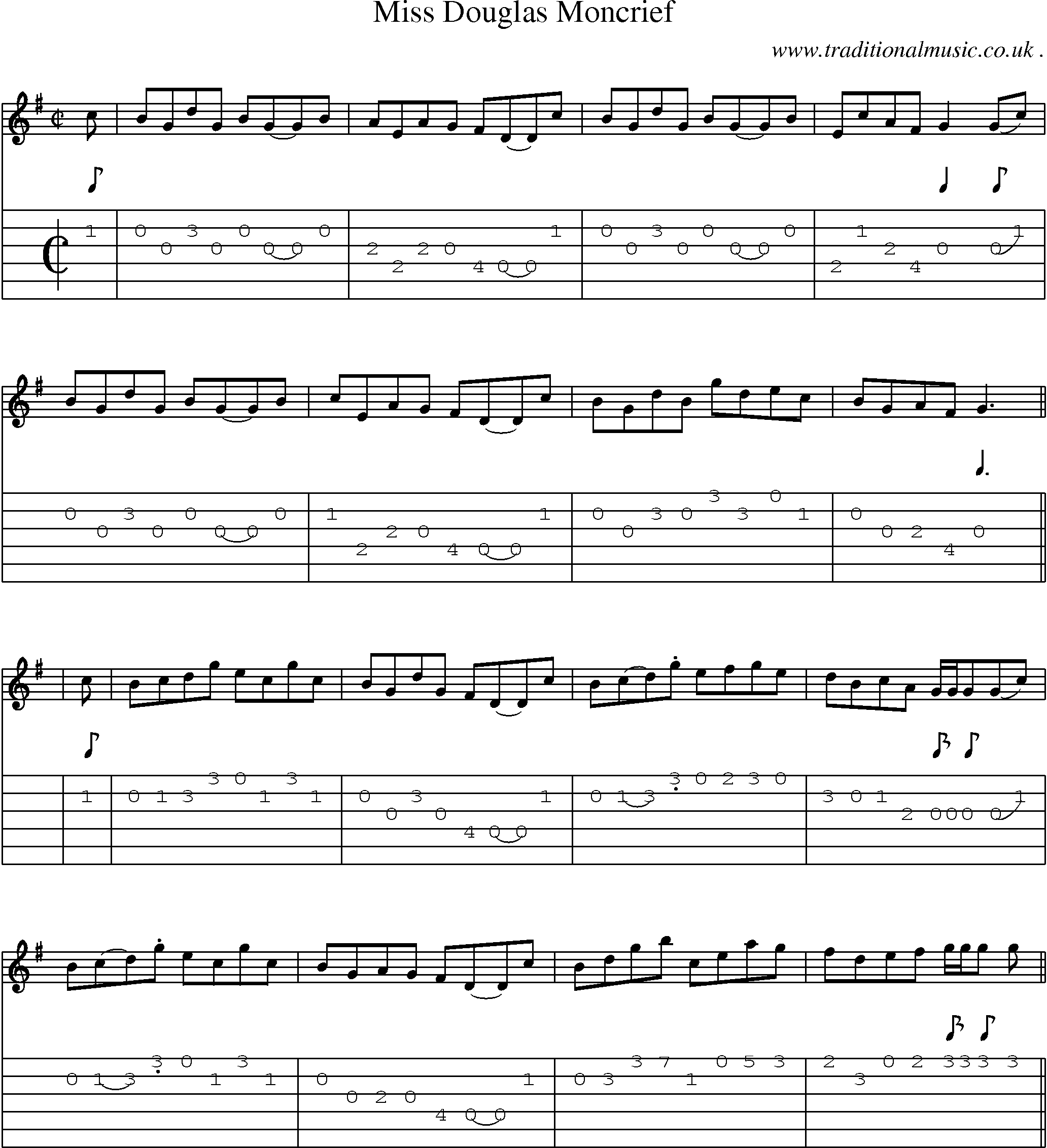 Sheet-Music and Guitar Tabs for Miss Douglas Moncrief
