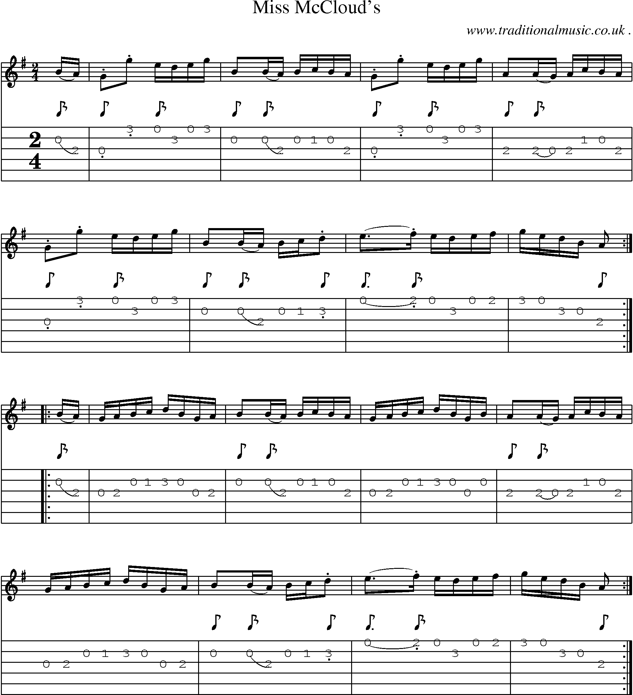 Sheet-Music and Guitar Tabs for Miss Mcclouds