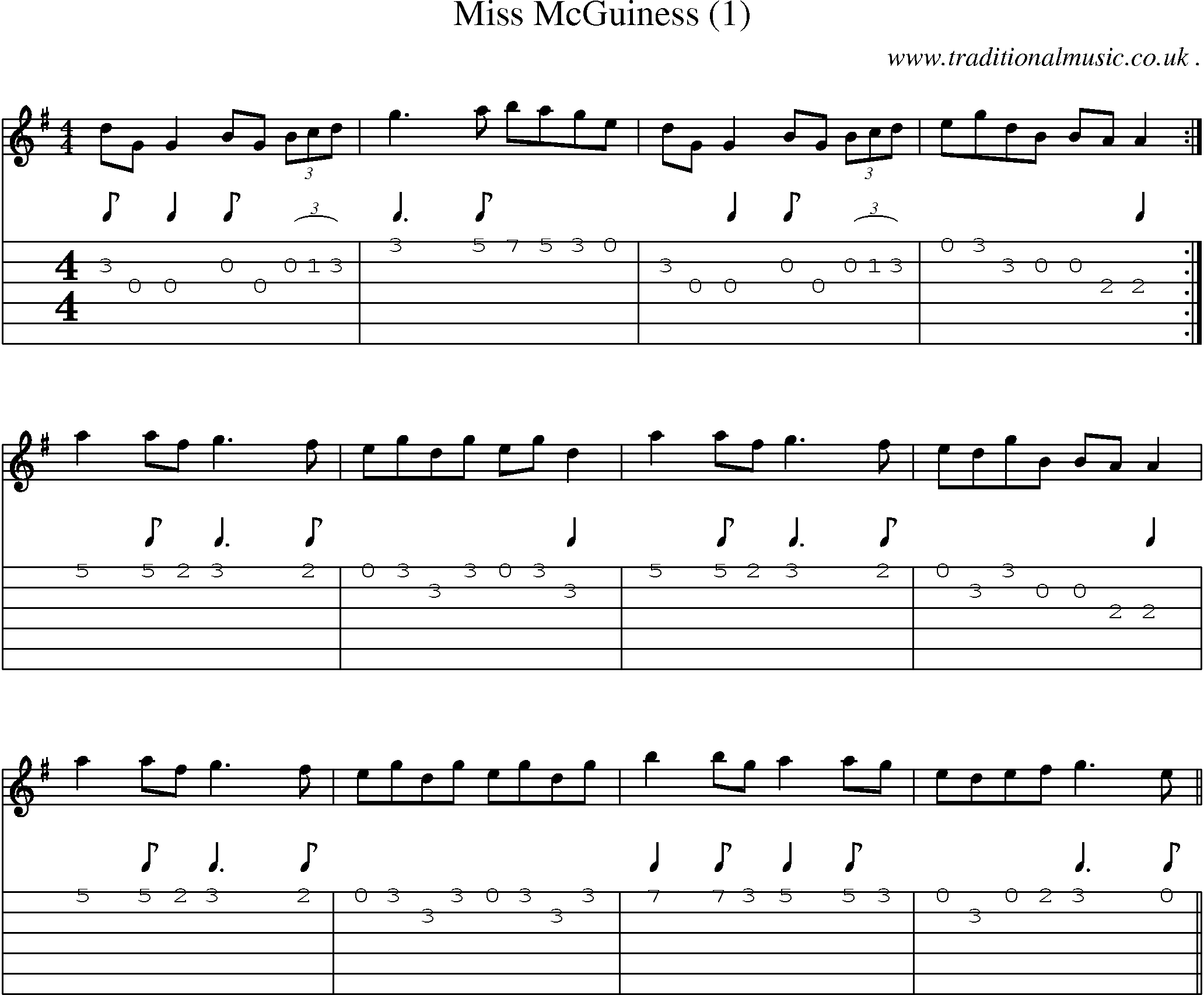 Sheet-Music and Guitar Tabs for Miss Mcguiness (1)