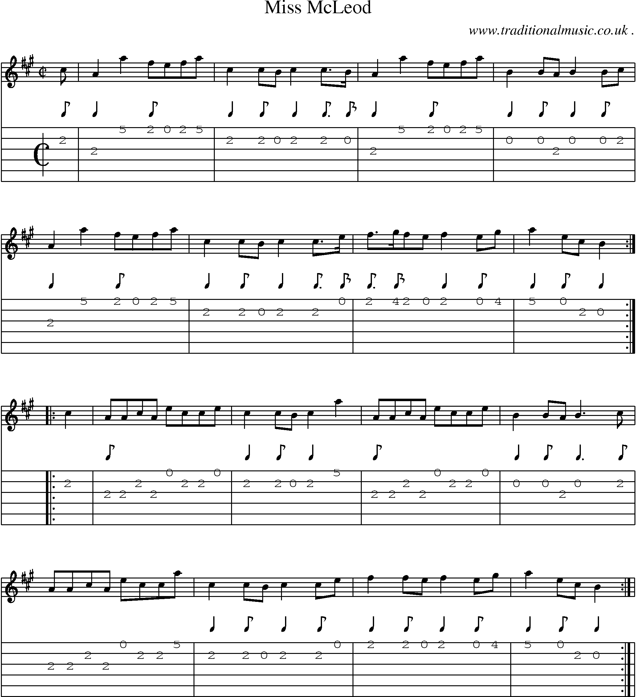 Sheet-Music and Guitar Tabs for Miss Mcleod