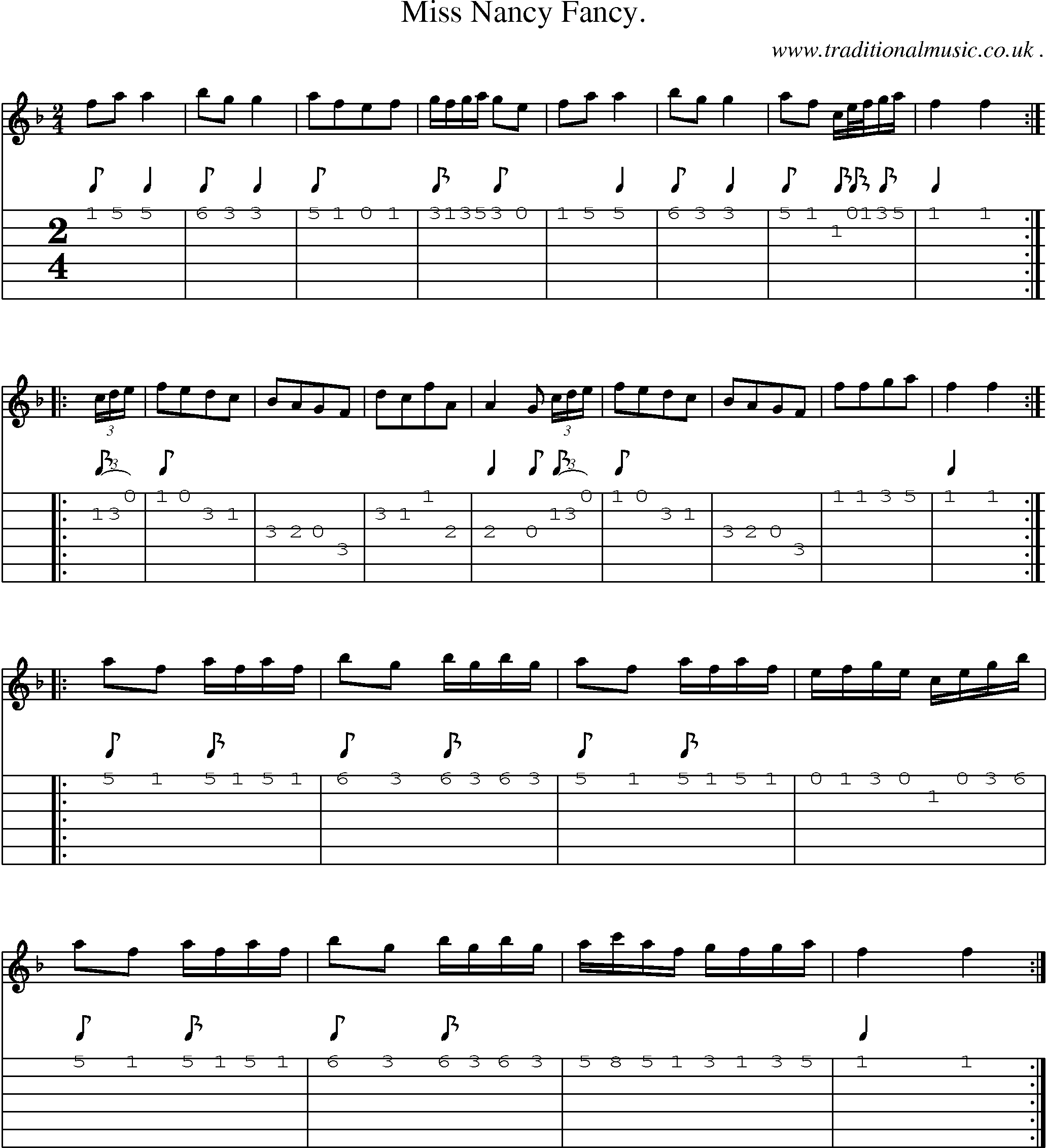 Sheet-Music and Guitar Tabs for Miss Nancy Fancy