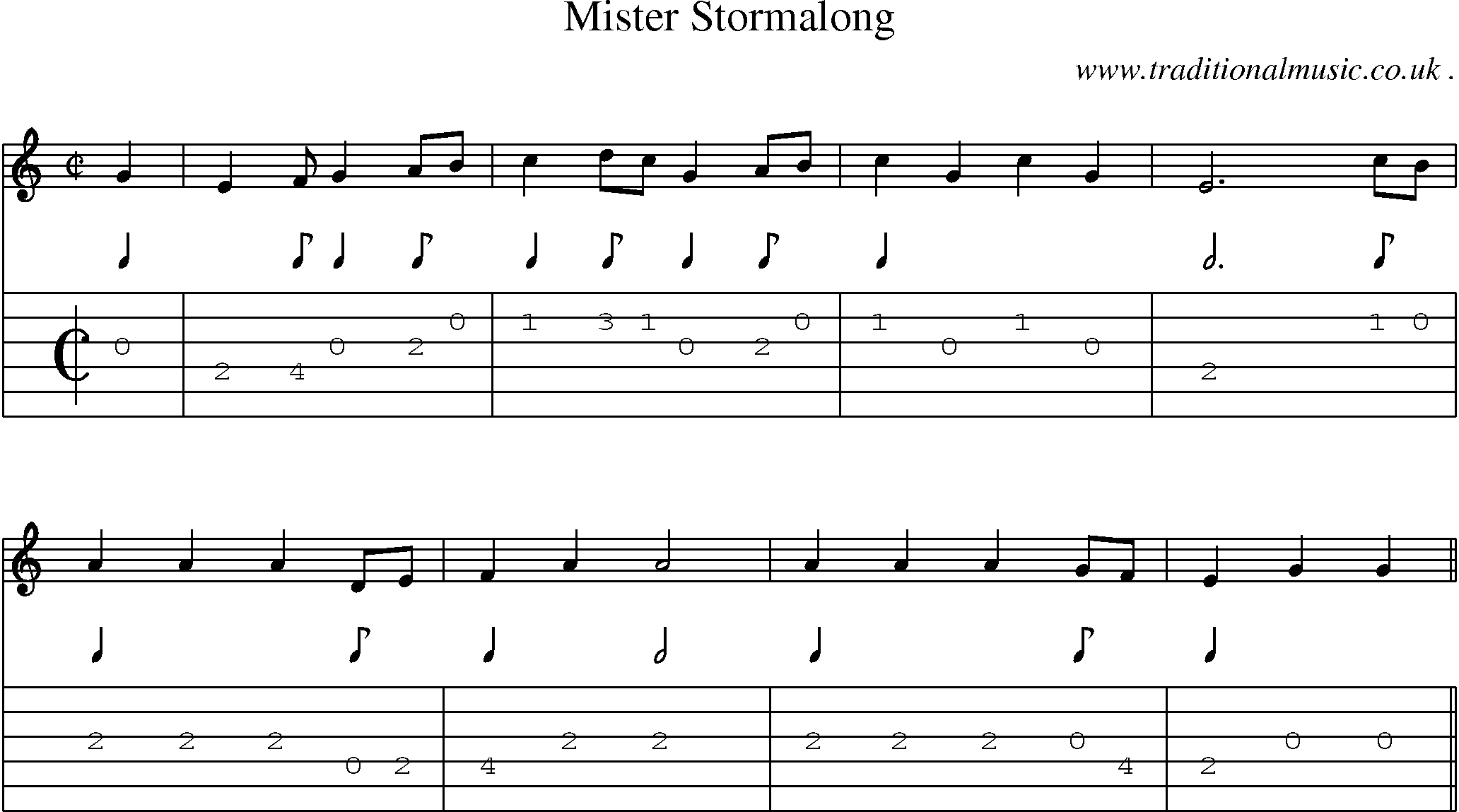 Sheet-Music and Guitar Tabs for Mister Stormalong
