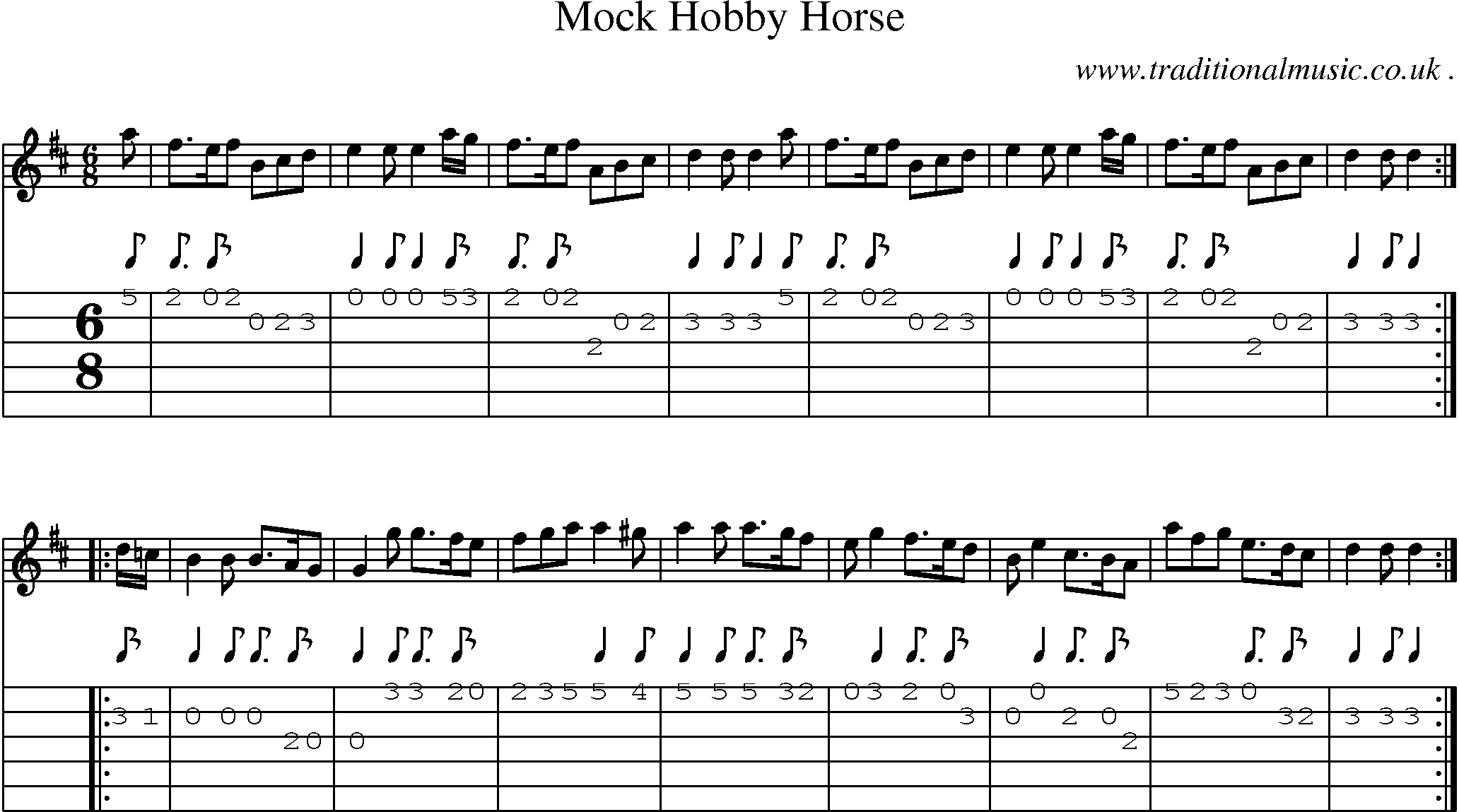 Sheet-Music and Guitar Tabs for Mock Hobby Horse