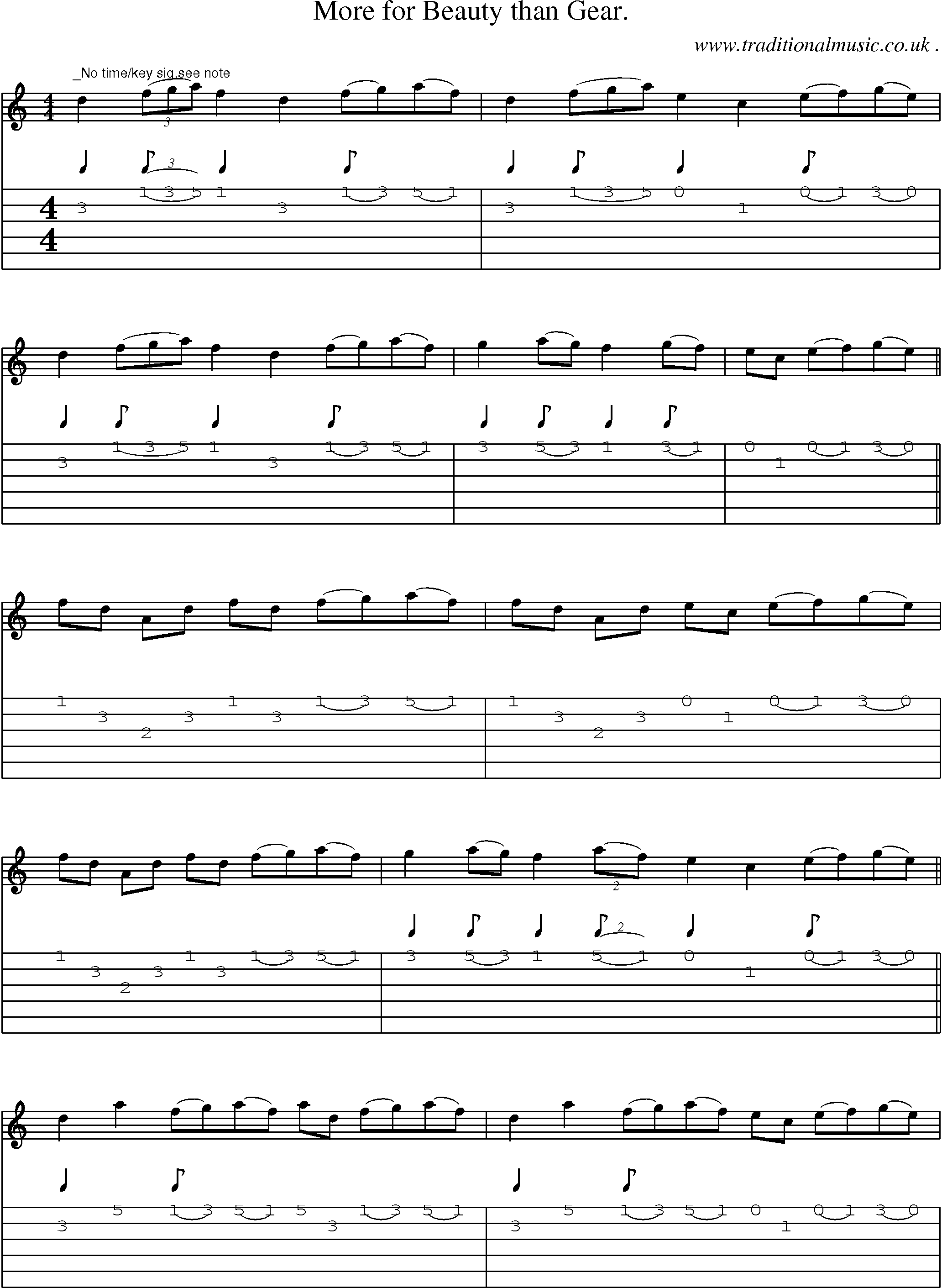 Sheet-Music and Guitar Tabs for More For Beauty Than Gear